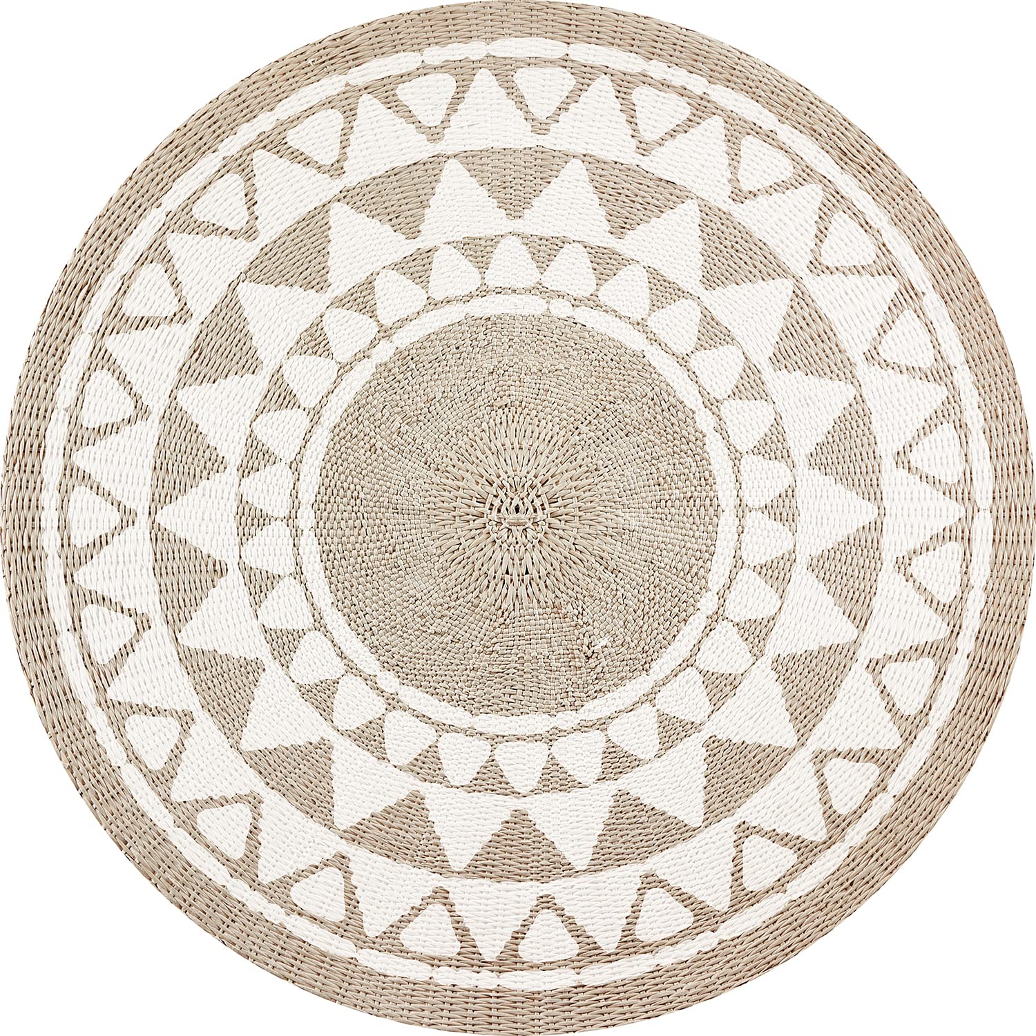VINILIKO Design | Tapis Vinyle Rond Khamba rotin [diamètre] 150 cm - antidérapant, imperméable, Lavable - Plusieurs Tailles - Tapis Vinyle pour Salon, Cuisine
