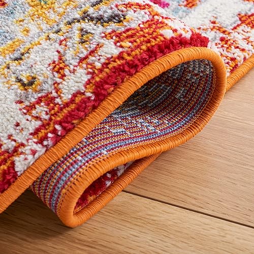 Vista 156 de Safavieh Madison Collection MAD418F - Alfombra de área con diamantes, Polipropileno, Azul Oscuro/Amarillo