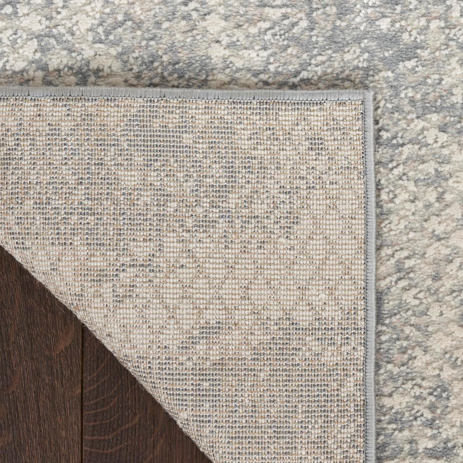 Gray Abstract 4' x 6' Synthetic Handmade Area Rug