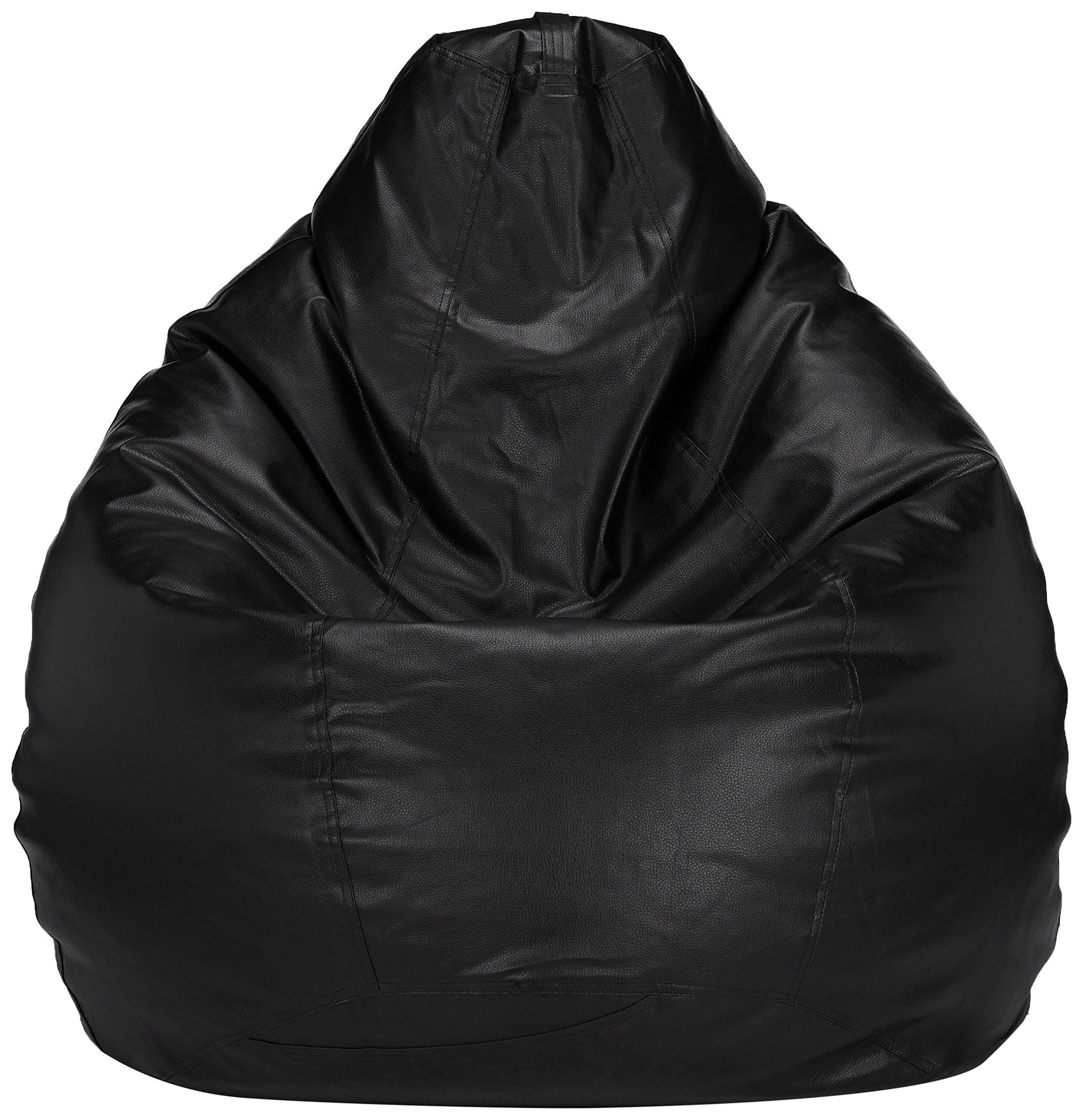 G B Traders Leatherette Bean Bag Without Beans| Comfortable Sofa Chair for Living Room, Bedroom & Office | Durable Double Stitch Bean Bag Seat only Cover Color Black Size XL-image-46