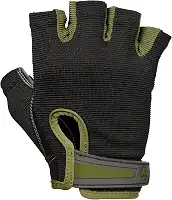 Harbinger Luvas Power Non-Wristwrap para musculação com malha elástica nas costas e palma de couro (par)