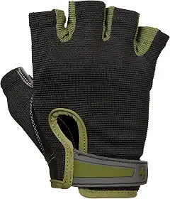 Harbinger Luvas Power Non-Wristwrap para musculação com malha elástica nas costas e palma de couro (par)