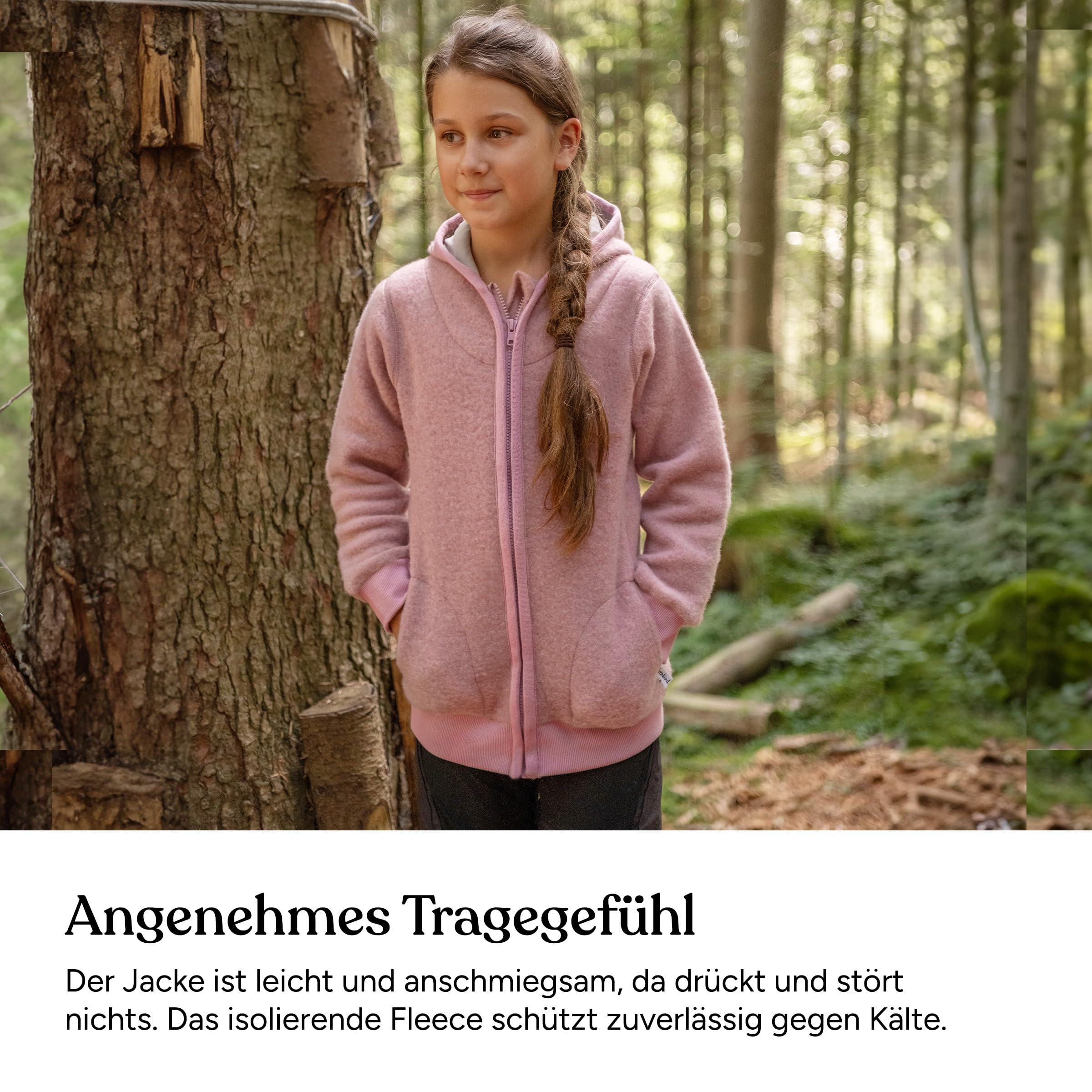 Ehrenkind® Fleecejacke, Wollfleece in feinster Bio-Merino Wolle, Atmungsaktiv & temperaturausgleichend, Fleecejacke Kinder