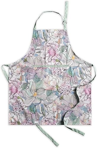 Calicot Apron for Women Men 100% Polyester Adjustable Neck Strap Long Ties Easter Chef Aprons for Kitchen Cooking
