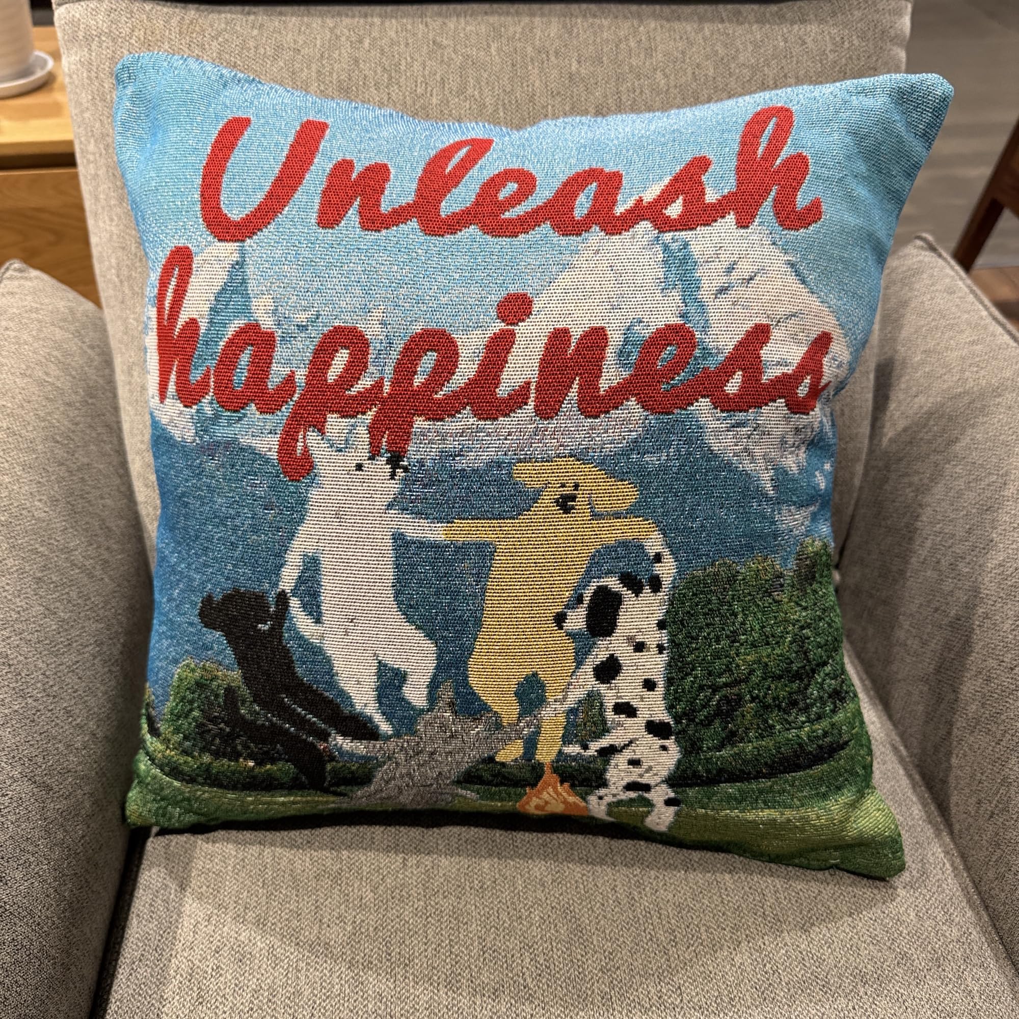 bfgf クッションカバー Amazon.co.jp: 北欧風 ユニーク デザイン Unleash happiness 幸せを