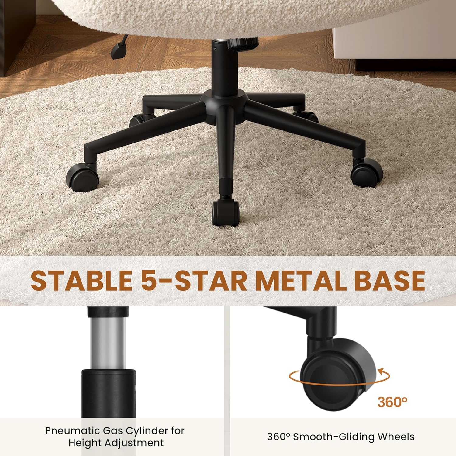 Yaheetech chair showing rocking function in work and leisure modes