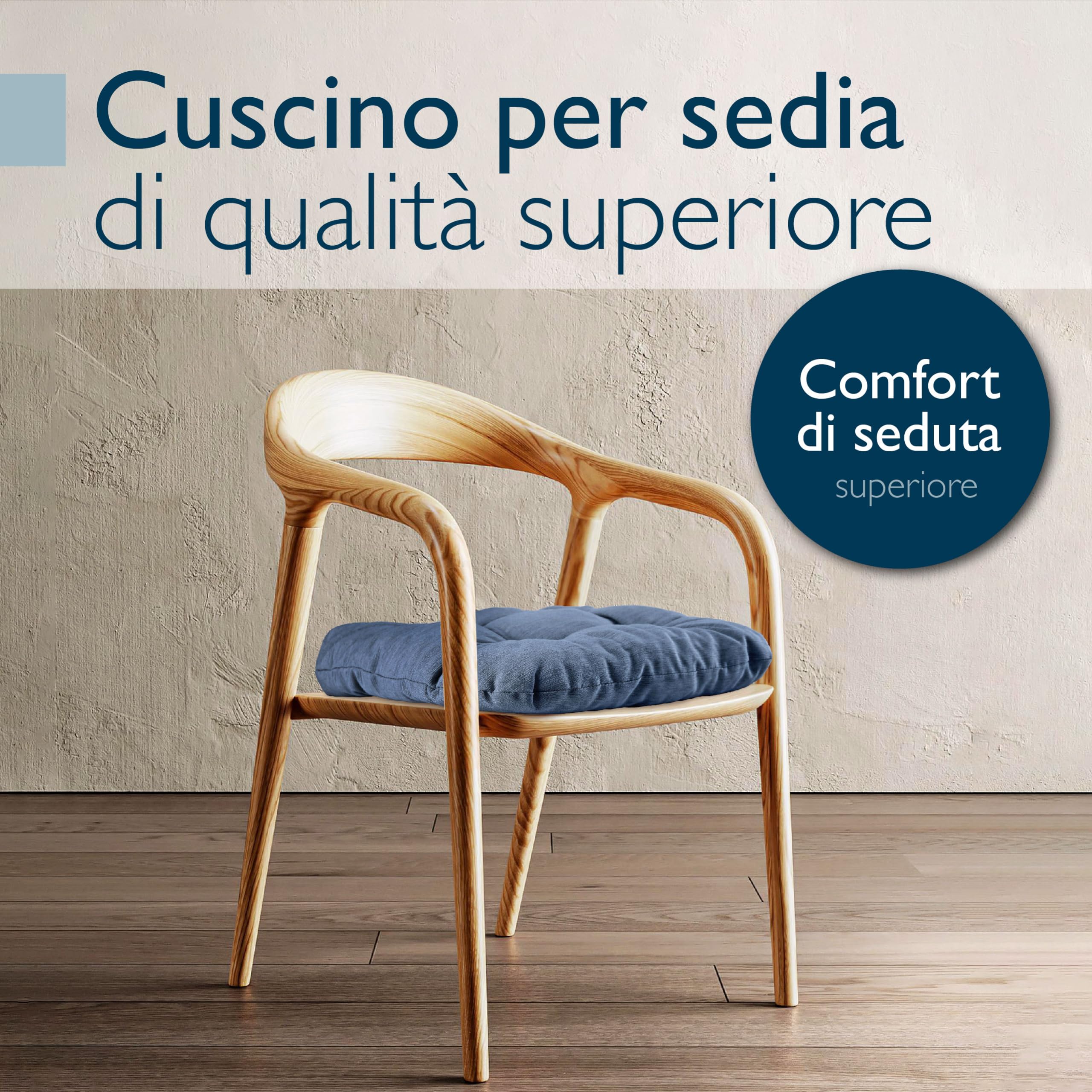 Beautissu Premium Cuscini per sedie 4pcs per interni ed esterni Made in EU