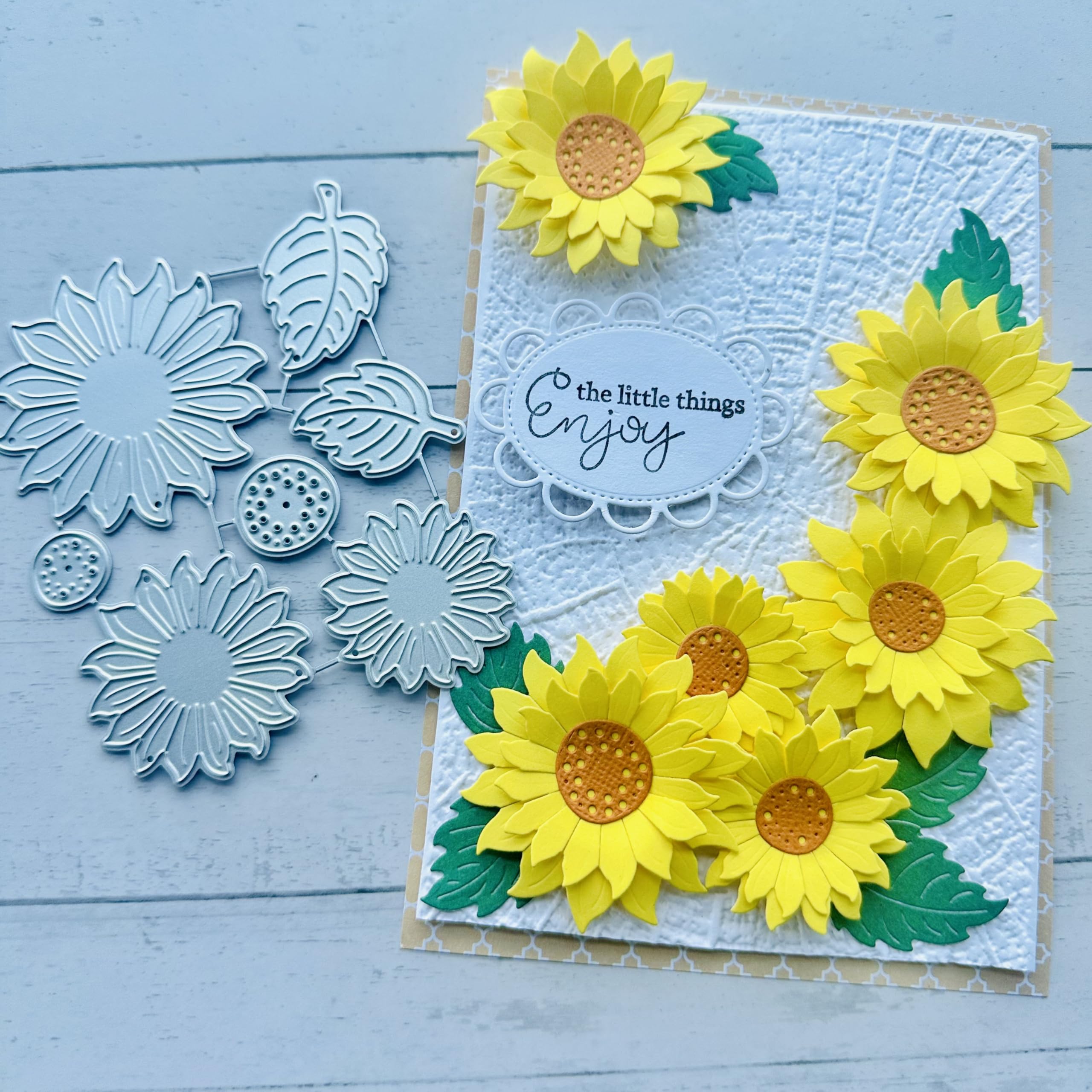 arriettycraft Sunflowers Metal Die Cuts for Card Making, Daisy Flowers Cutting Dies Cut Stencils for DIY Scrapbooking Album Decorative Embossing Paper Dies for Card Making