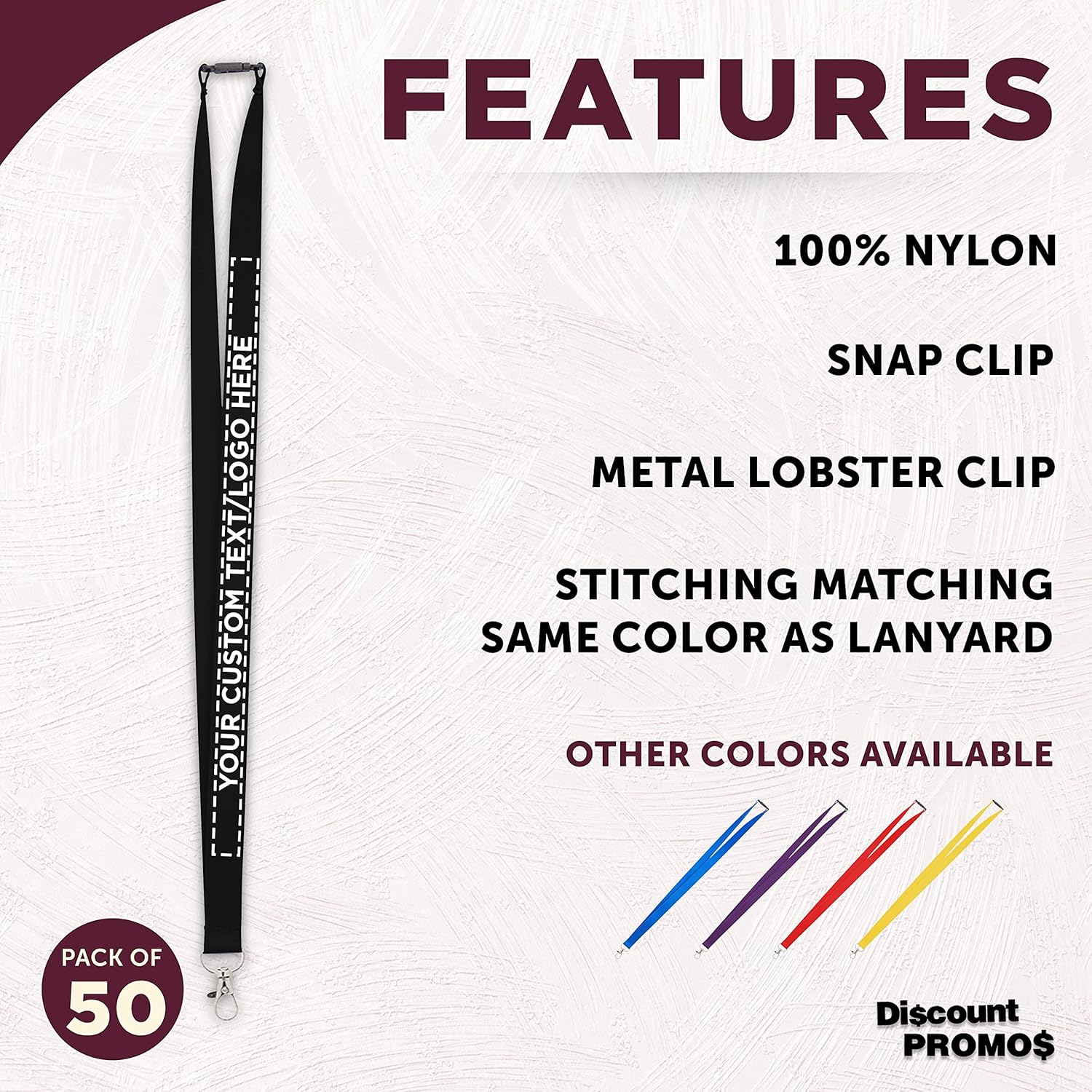 Pop Nylon Lanyards with Snap and Lobster Clip
