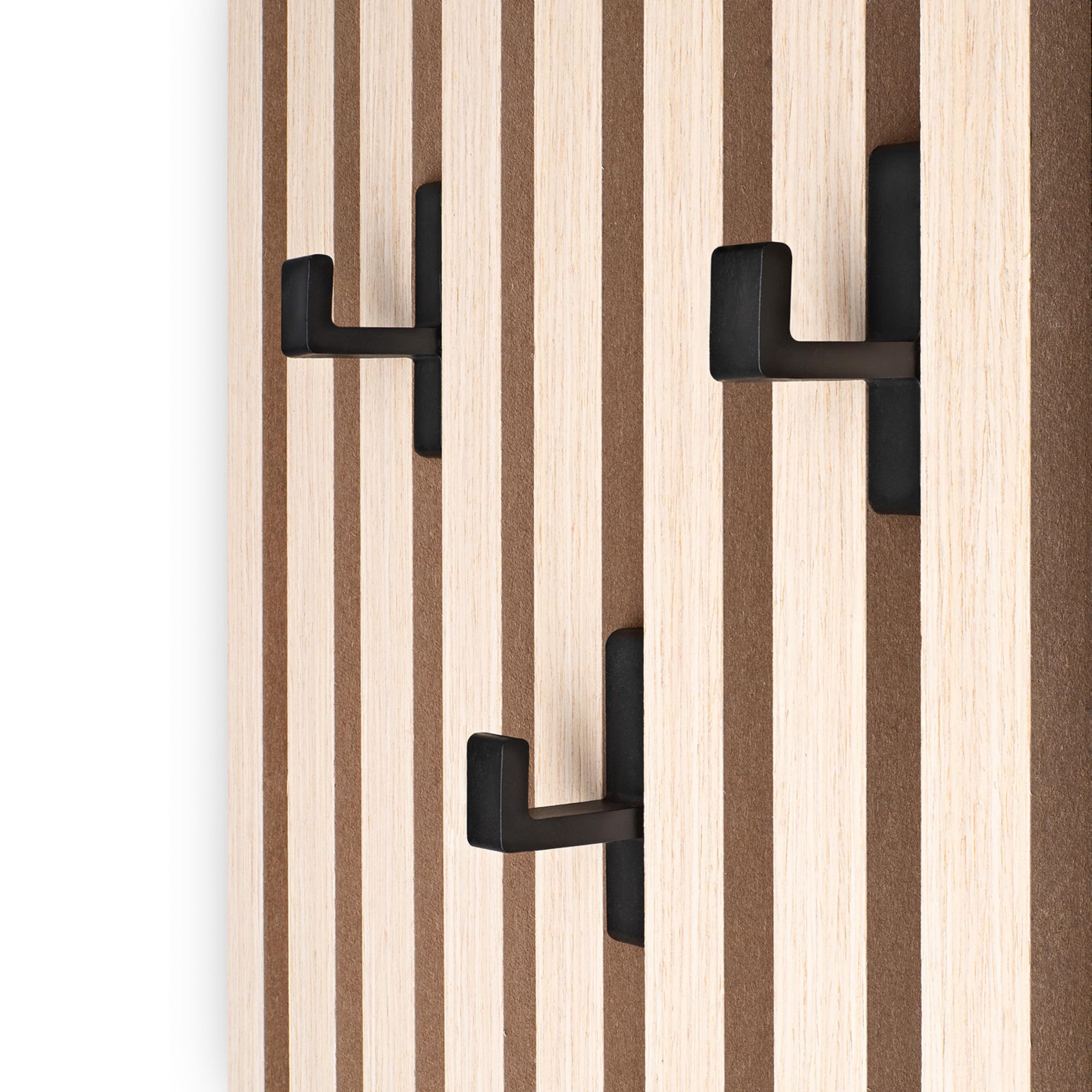 Hagefol Black Hagefol® Hooks For Acoustic Panels, Pack Of 3, With Clamp Fix Function No Drilling Required, Coat Hooks For Wooden Wall Panels