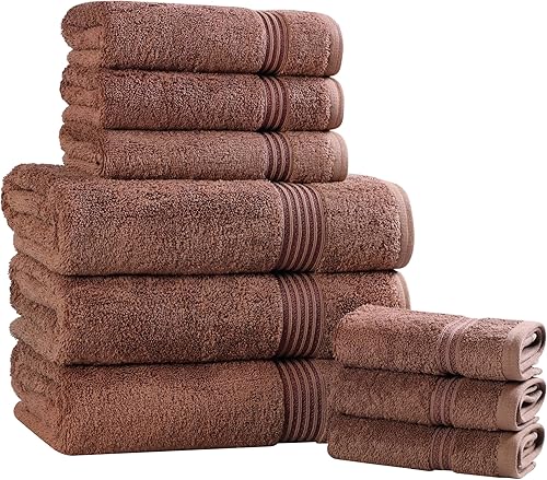 Vista 23 de Juego de 6 toallas Superior de algodón egipcio Borgoña,Negro,Azul claro,Morado