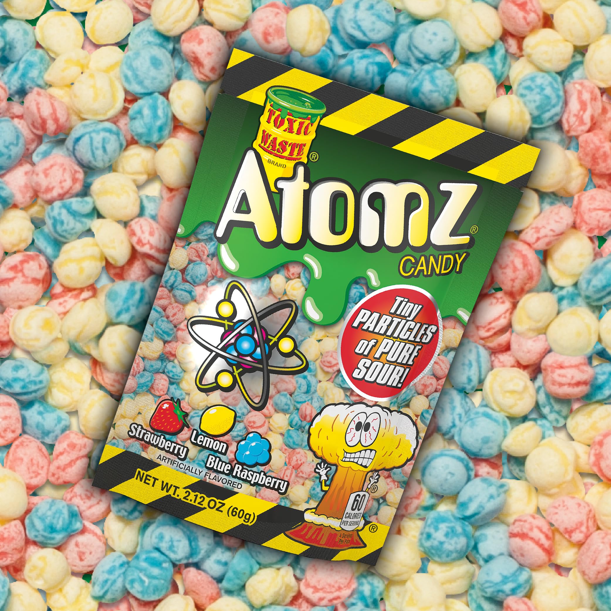 Amazon.com : Toxic Waste Atomz Sour Tangy Chewy Candy Lemon