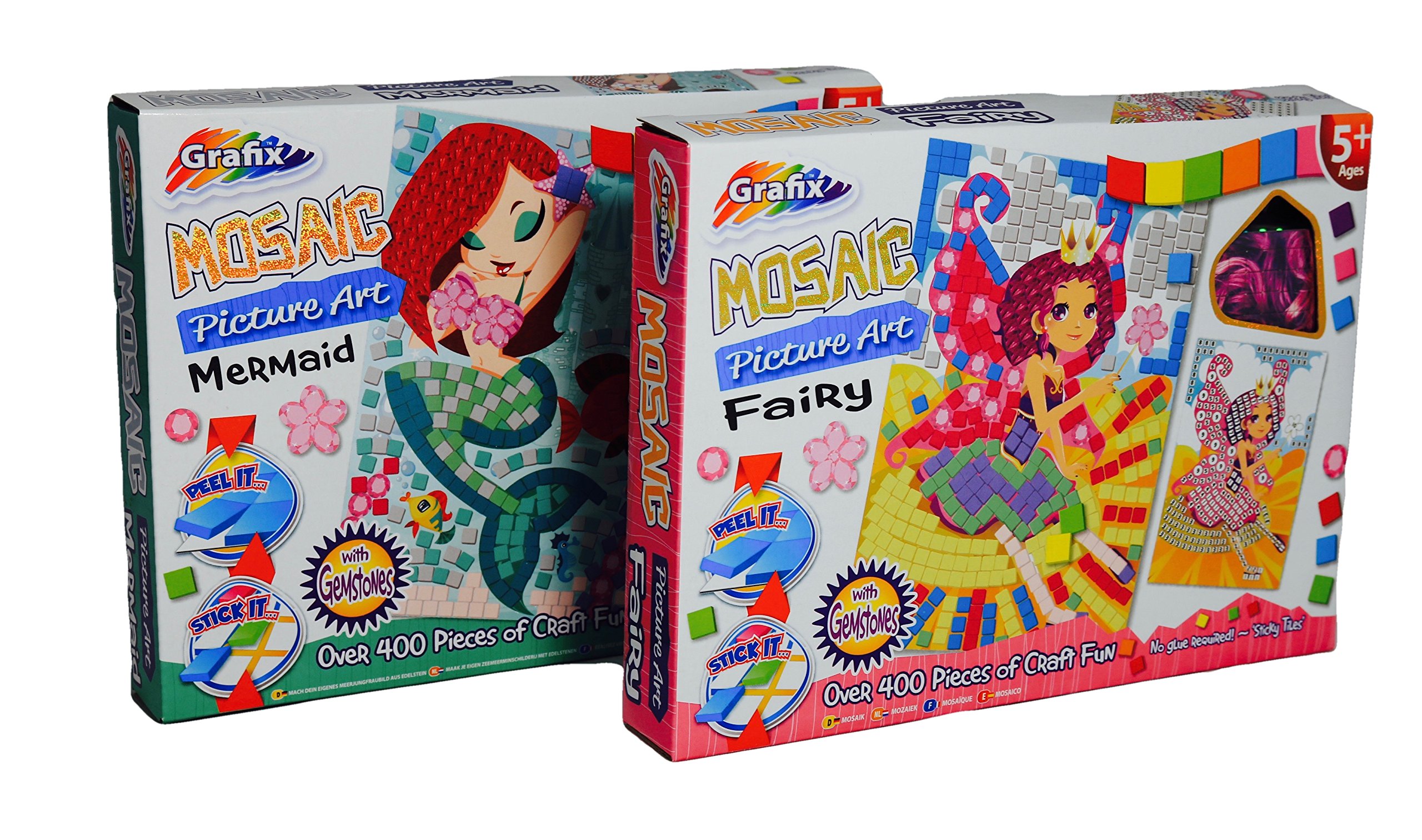 Grafix Mermaid And Fairy Mosaic Stickers Craft Set Of 2 Packs