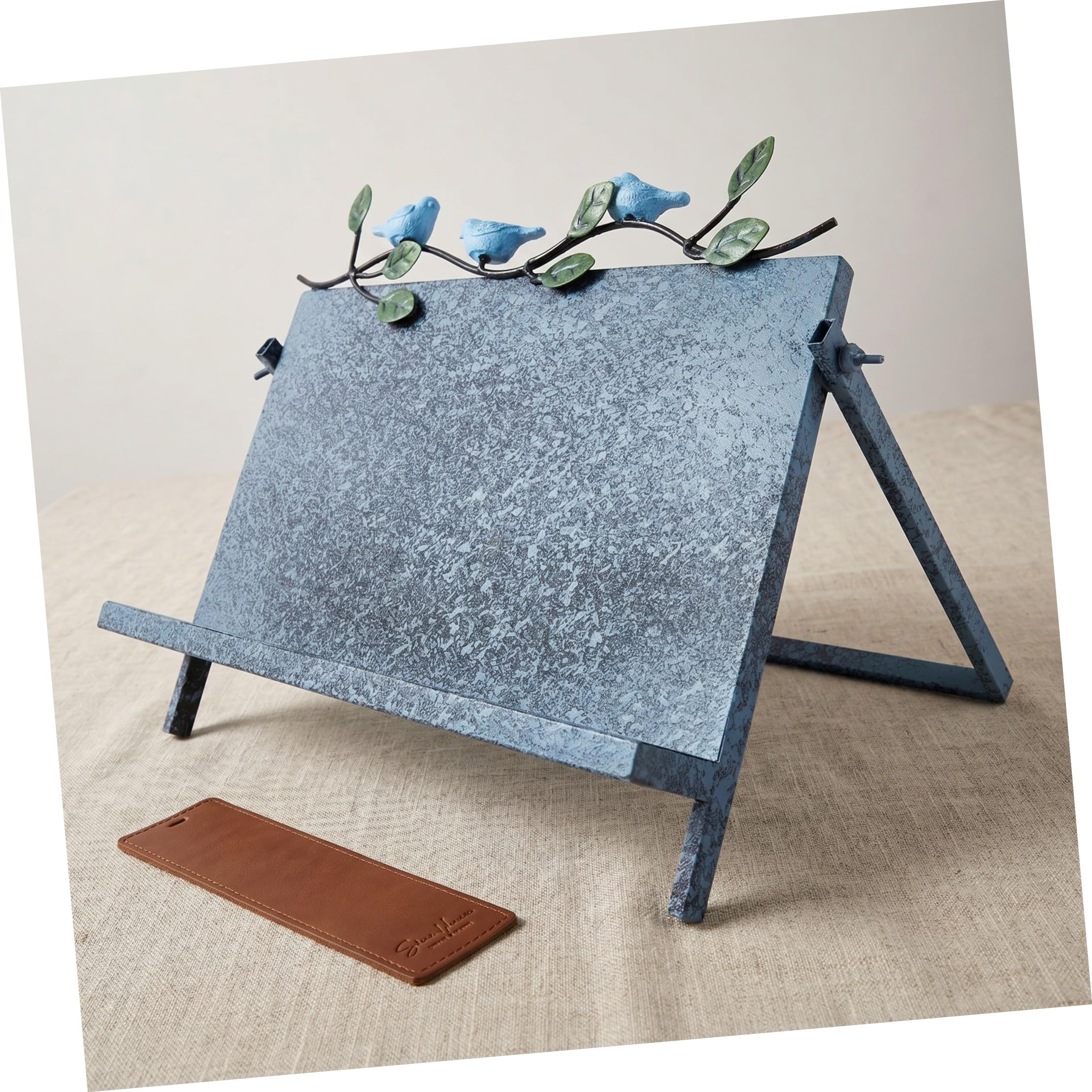 Soporte de Lectura de Hierro Azul Ajustable para Mesa