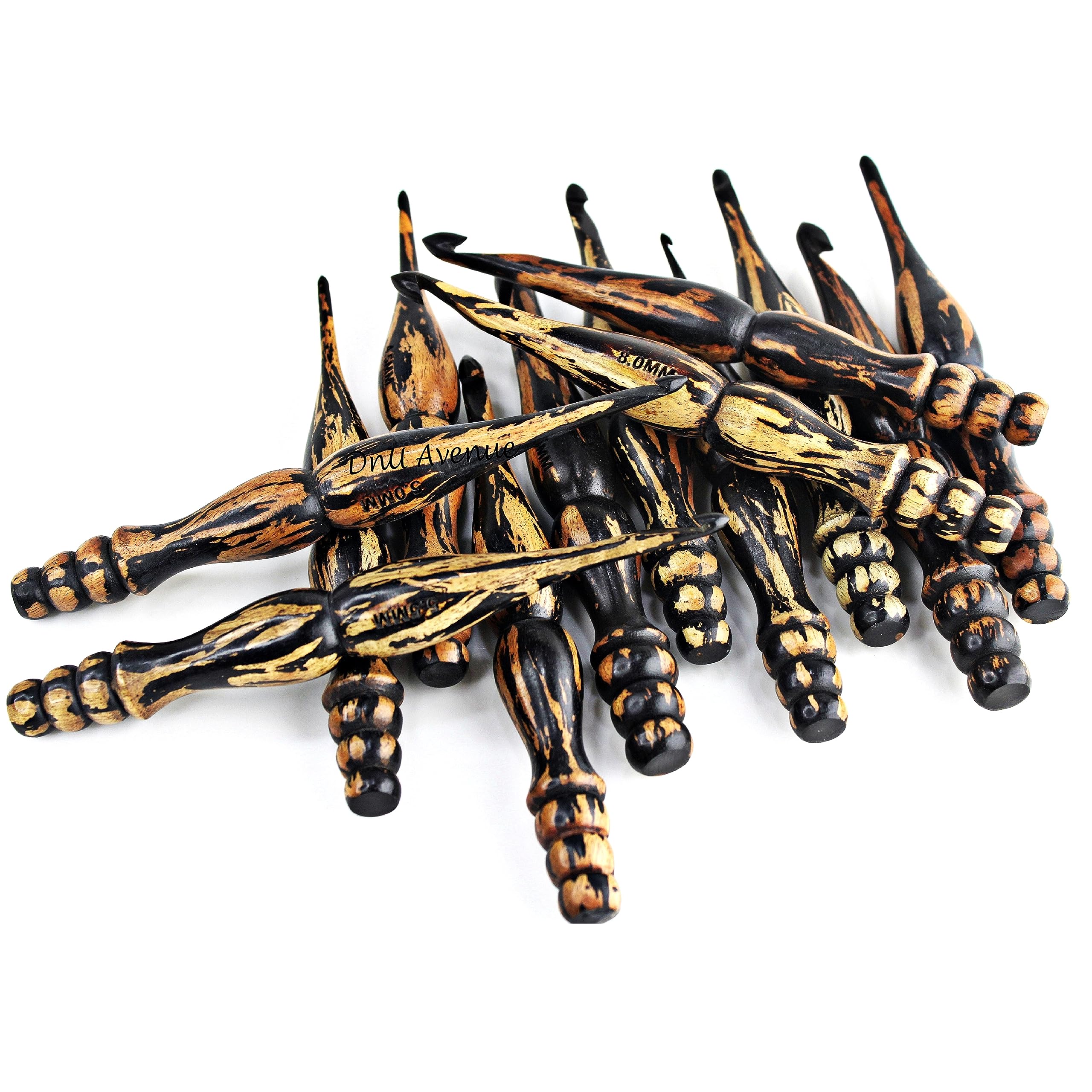 13-teiliges Häkelnadel-Set aus Holz, Größen 3,5 mm bis 12 mm, glatte handgefertigte Bambus-Häkelnadeln für Garn, ergonomische, leichte Strick- und Häkelwerkzeuge für Anfänger und Experten