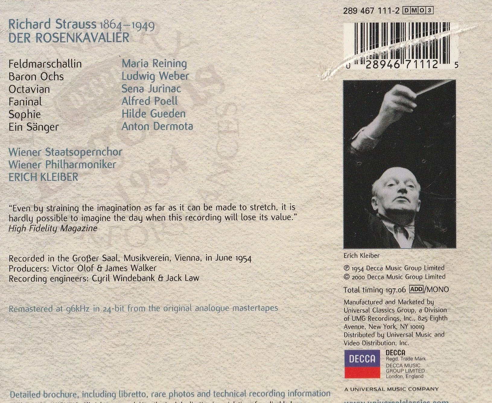 R Strauss: Der Rosenkavalier