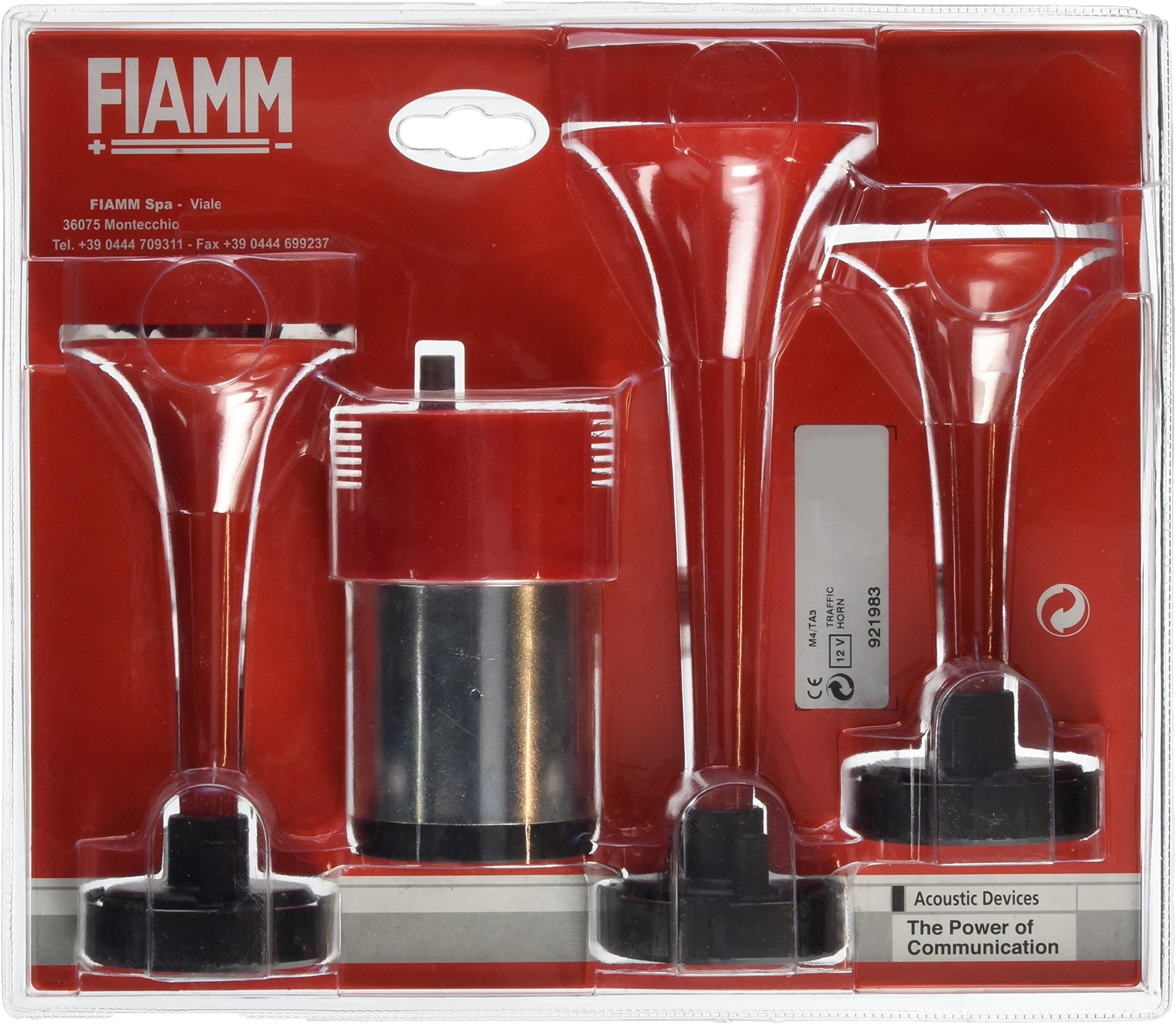 FIAMM 921983 Trumpet Triple Air Horns, Red