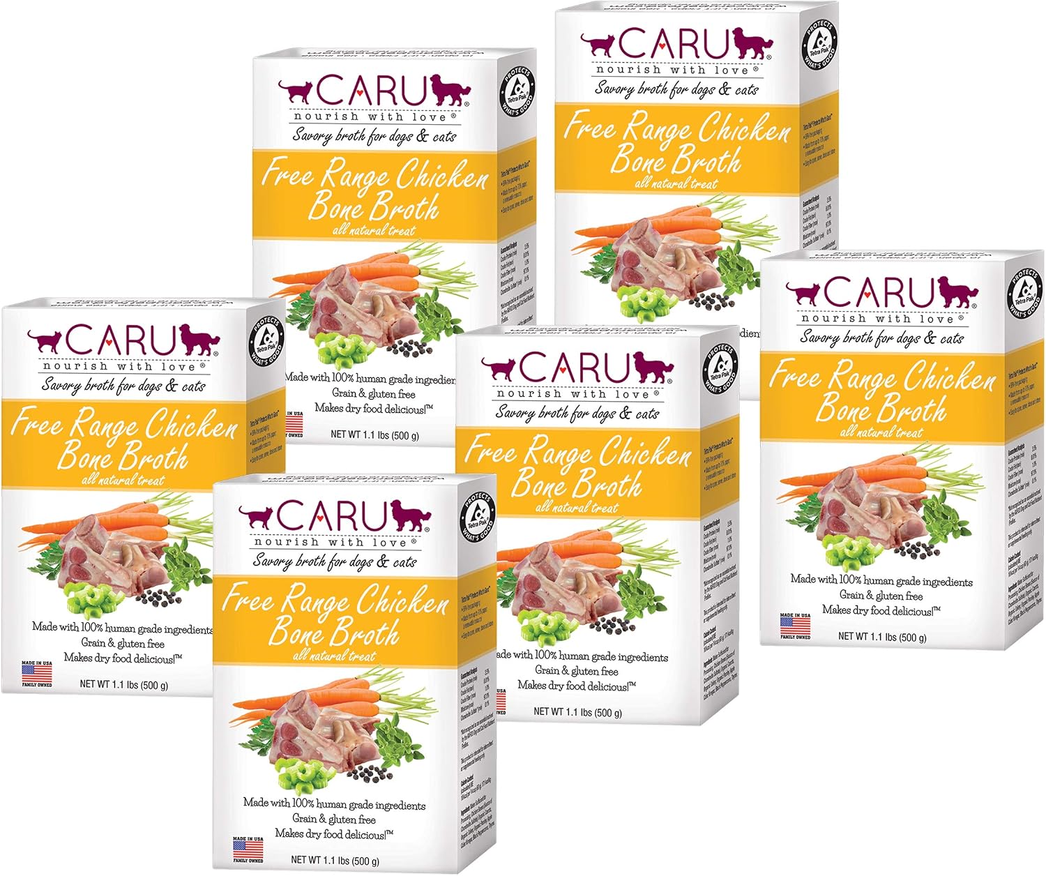 Caru - Free Range Chicken Bone Broth for Dogs & Cats - 1 case (6 Units)