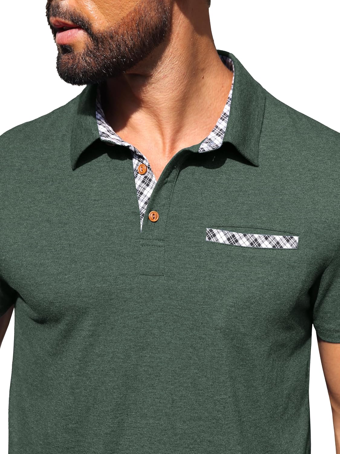 Sailwind Men's Polo Shirts Lightweight Short Sleeve Casual Cotton T-Shirt Summer Button Collared Golf Tee with Pocket - Image 6