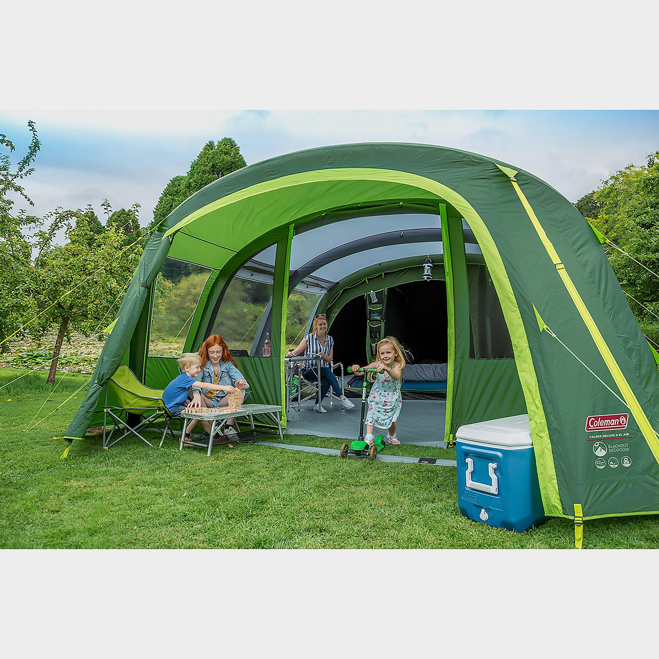 COLEMAN Valdes Deluxe 6 XL Air BlackOut Bedroom Family Tent, Green