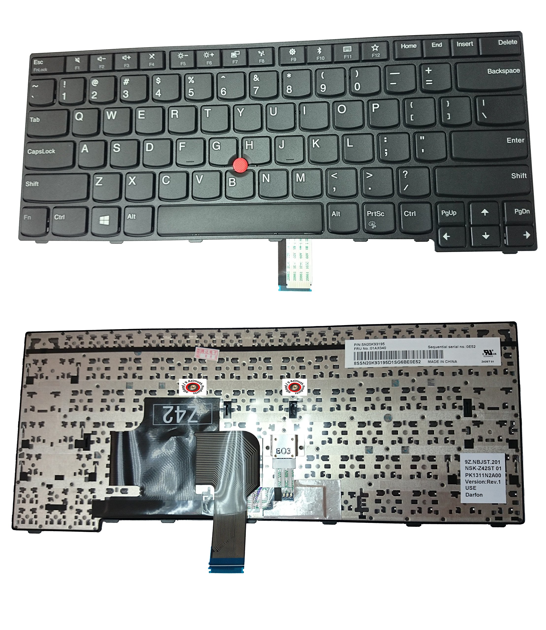 US Layout Laptop Keyboard for ThinkPad Edge E470 E475 Compatible 01AX040 SN20K93195 9Z.NBJST.201 NSK-Z42ST PK131N2A00