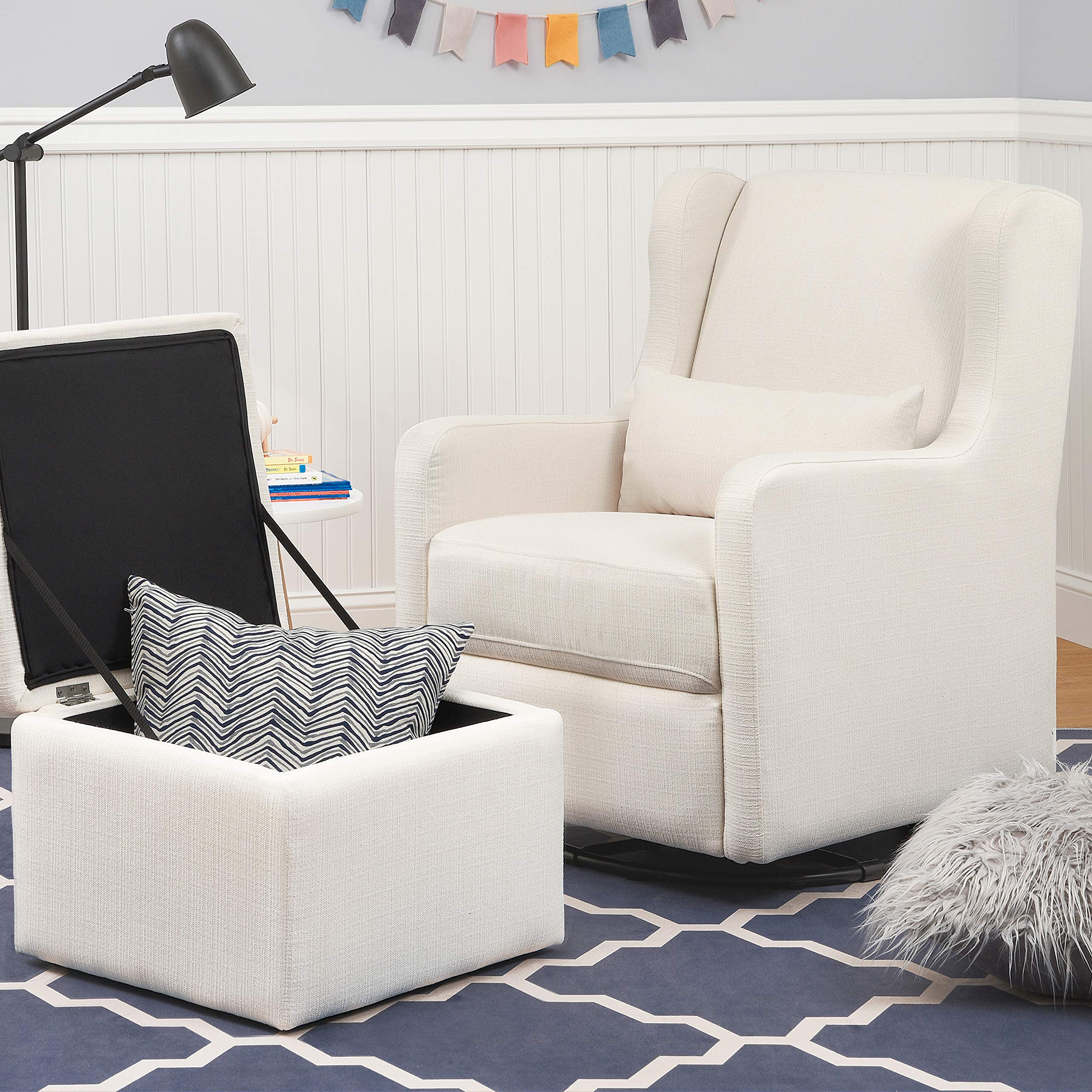 Carter's by DaVinci Adrian Swivel Glider with Storage Ottoman in