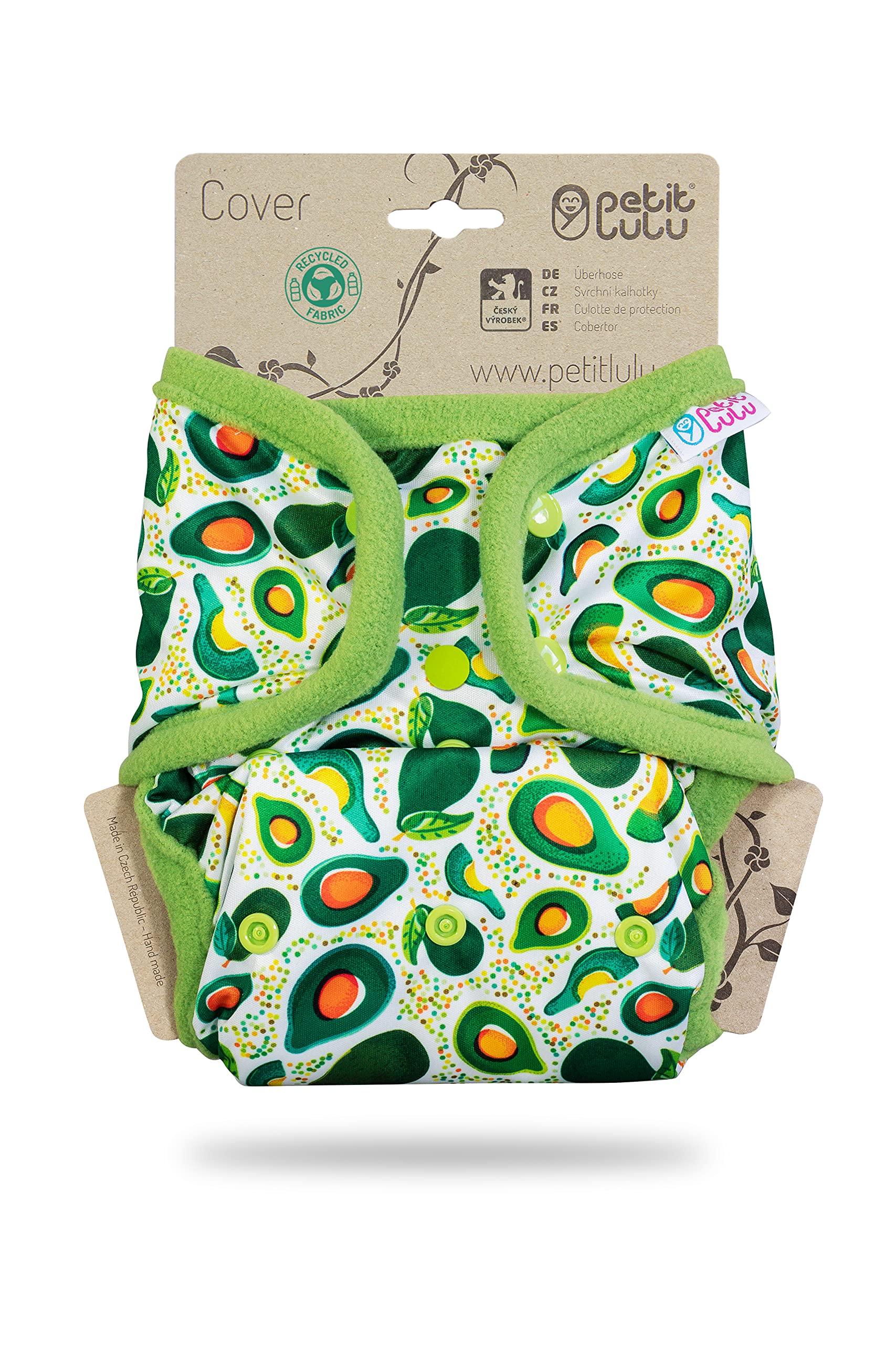 Petit Lulu Copripannolino taglia 2 in PUL (5 – 16 kg), con bottoni a pressione, taglia unica, lavabile e impermeabile, prodotto in UE (Avocado)