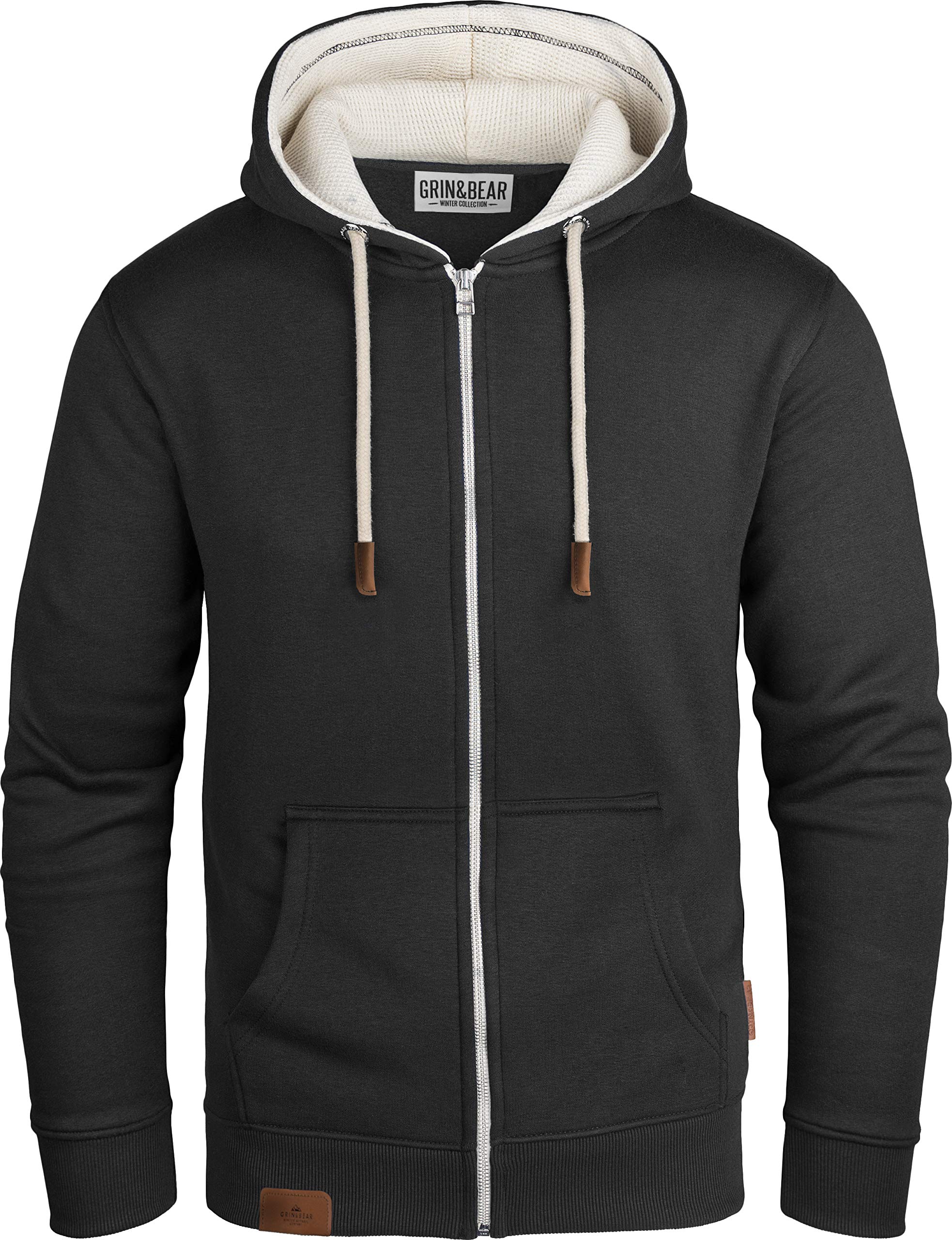 Grin&Bear Felpa Uomo Giacca Uomo Felpa con Cappuccio Cappuccio Foderato all'Interno GEC490