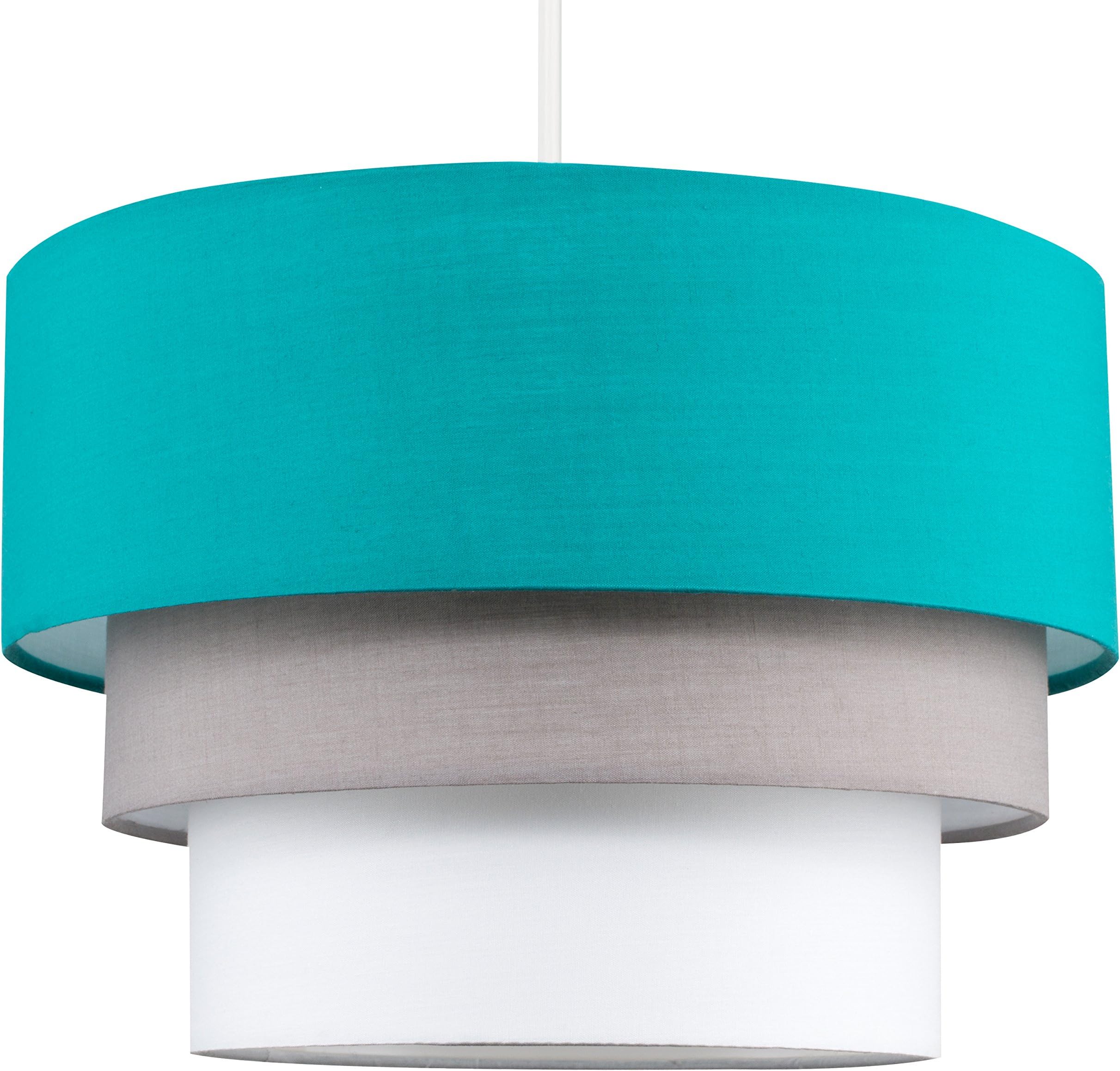 MiniSun | Round Modern 3 Tier Fabric Ceiling Pendant Light Shade in Teal | Pendant Lights, Home Décor & Improvement Essential | 30cm Shade Width