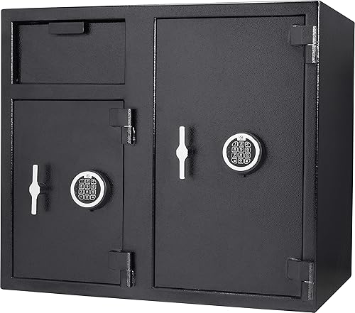 Barska Nuevo gabinete de bloqueo de teclado seguro de doble puerta grande con ranura de caída de depósito