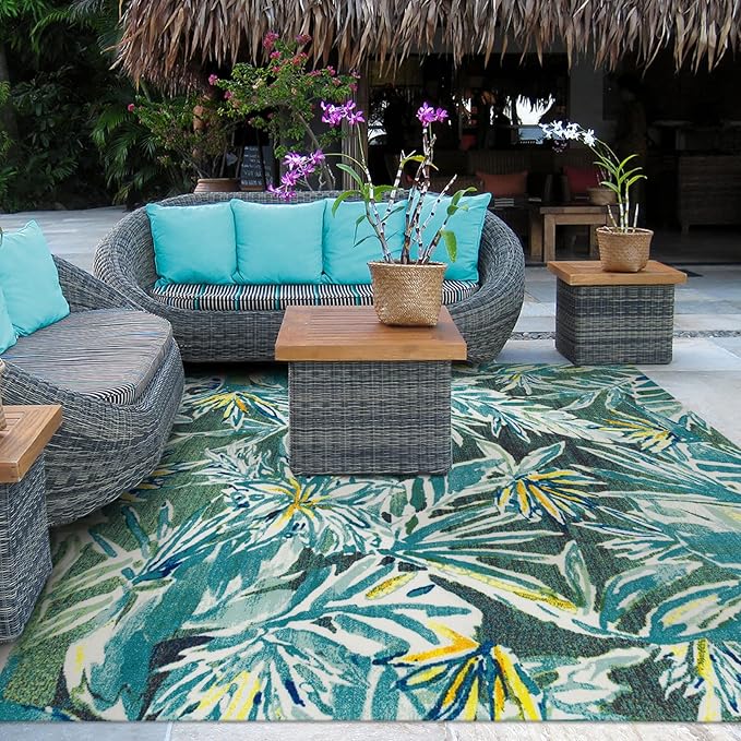 Colorful Outdoor Rug for Deck Backyard Large
