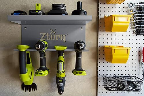 Miniatura 7 de Ztorq Organizador de herramientas de taladro inalámbrico soporte para taladro, estante de montaje en pared y estación de carga para optimizar la
