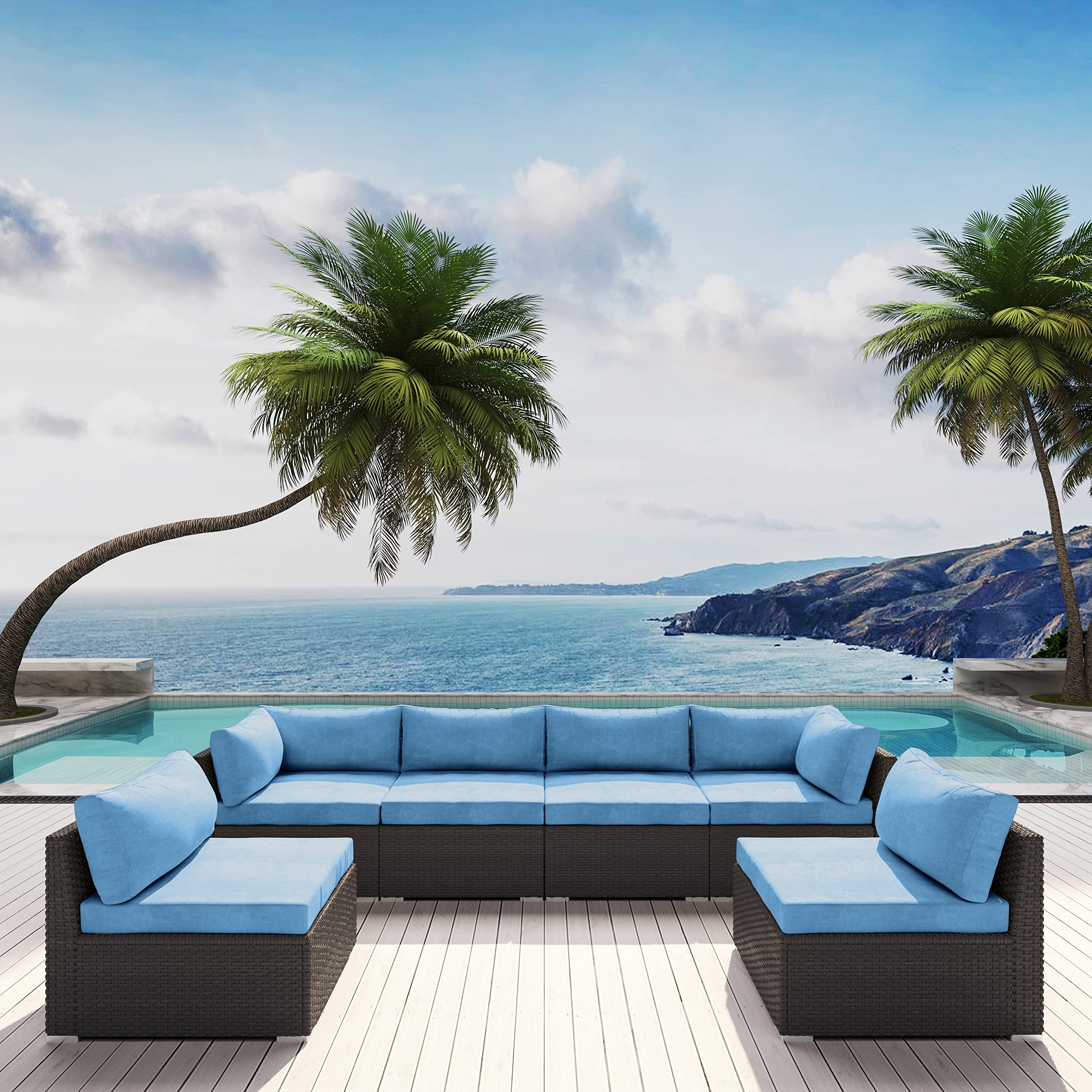 Amazon.com: MODENZI 7G Replacement Outdoor Cushion Covers Set