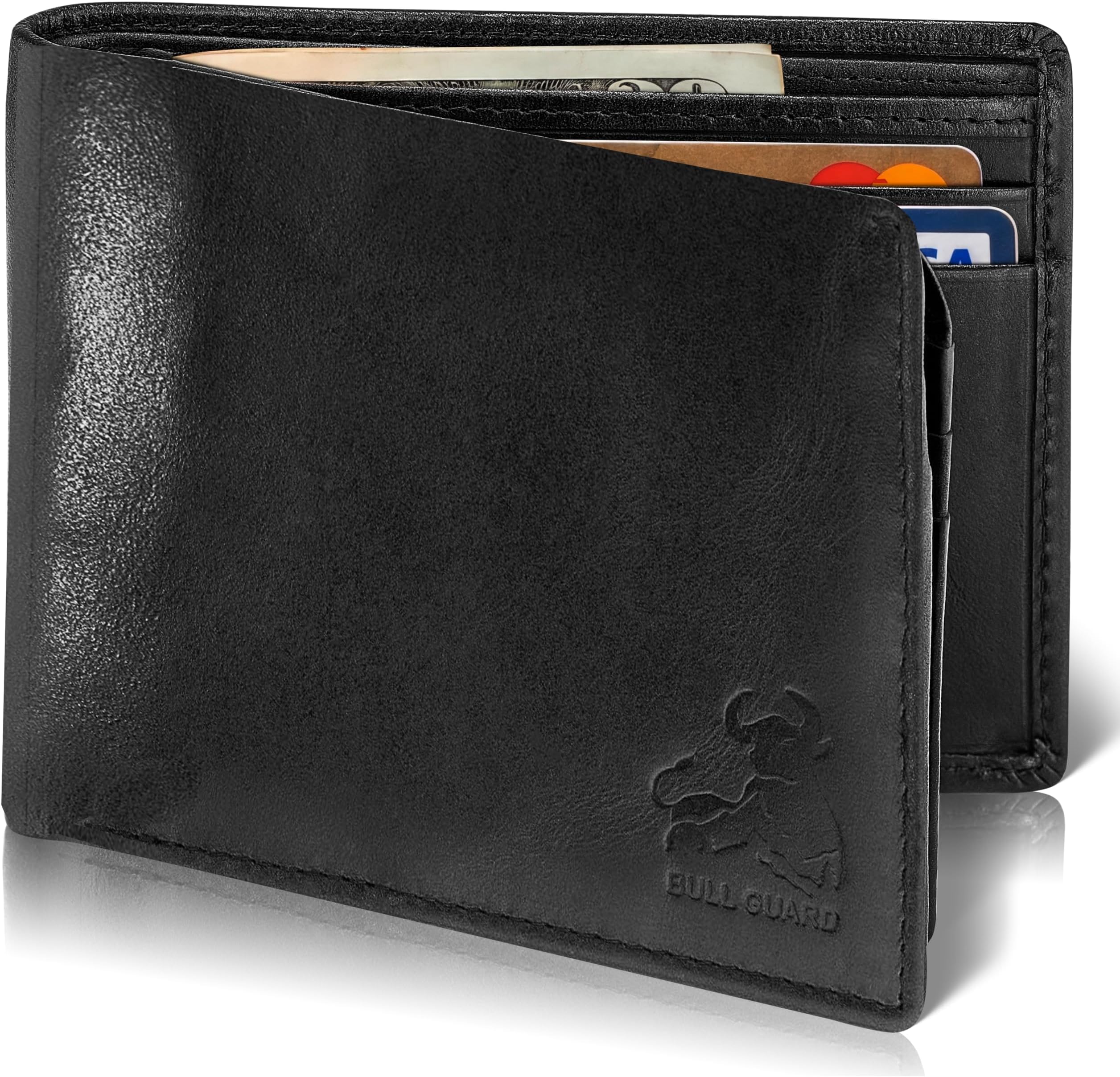 BULL GUARD Vintage Black Wallet in Durable Top Grain Leather That Ages Well