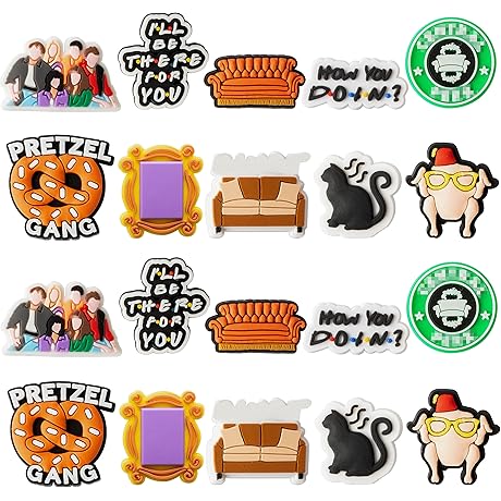 20Pcs Friend TV Show Charm Croc Shoe Decoration Charms
