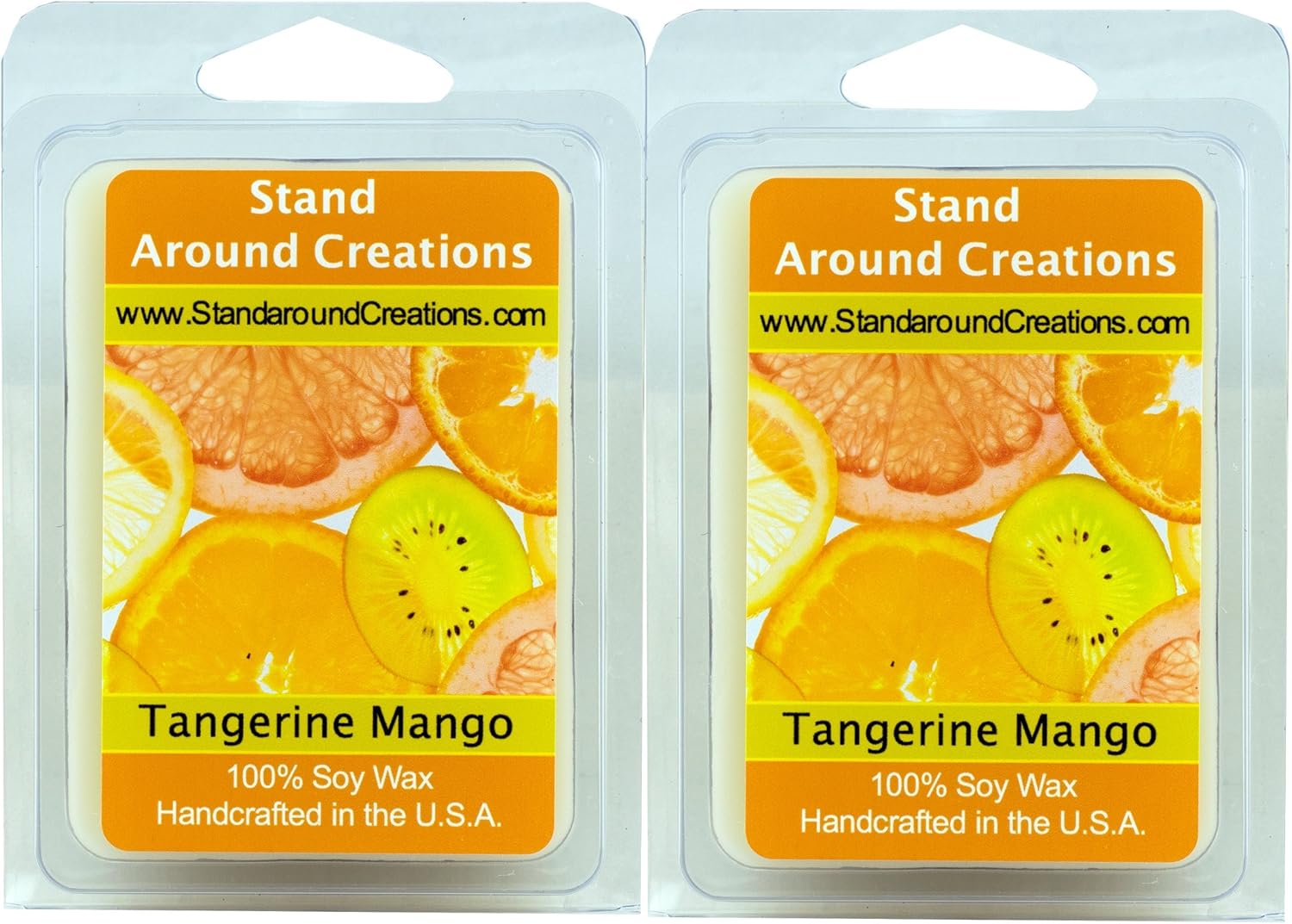 100 All Natural Soy Wax Melt Tarts Set of 2 Tangerine