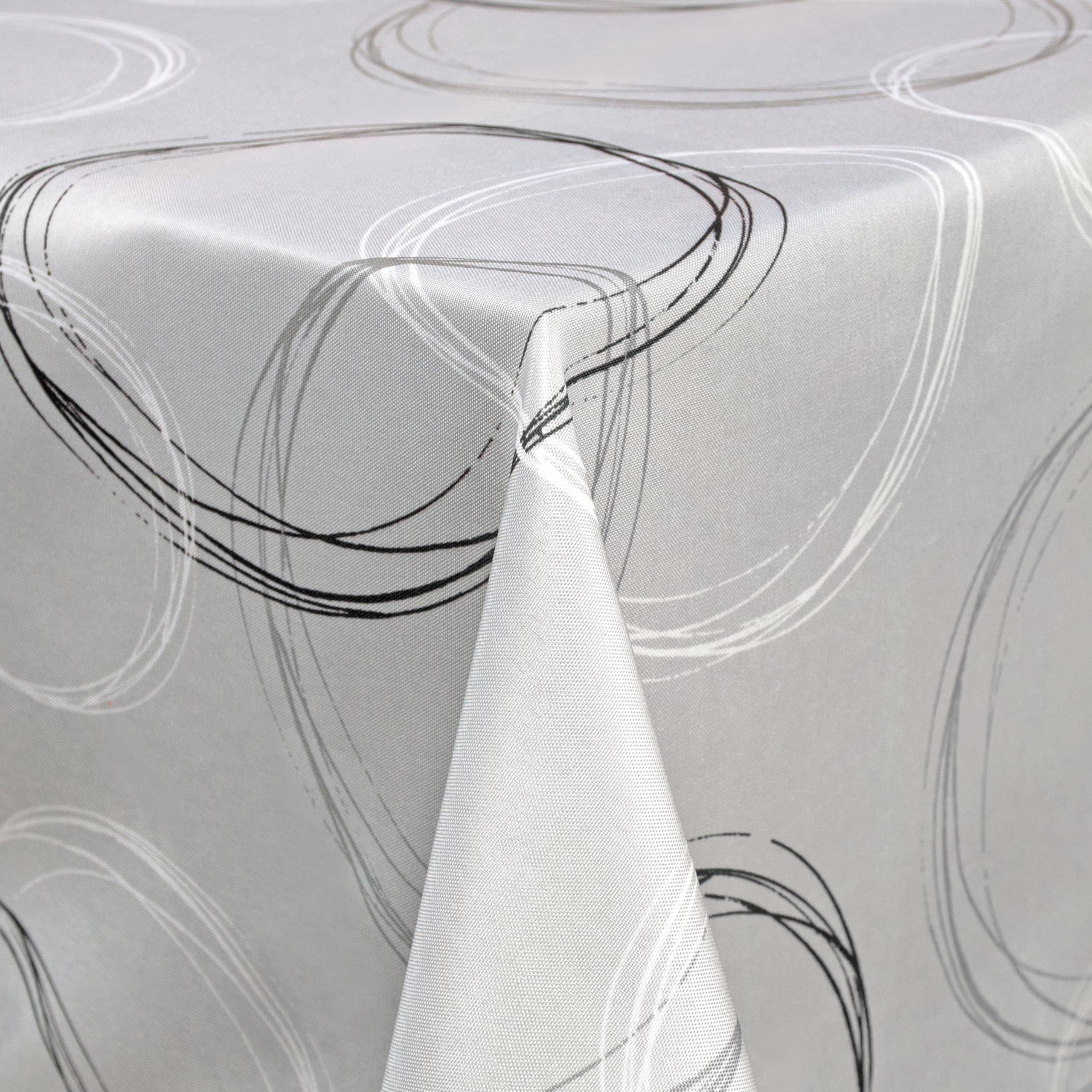 Tovaglia con teflon, 6 modelli | Lavabile, idrorepellente e antisporco con effetto loto | 140x200 cm, grigio