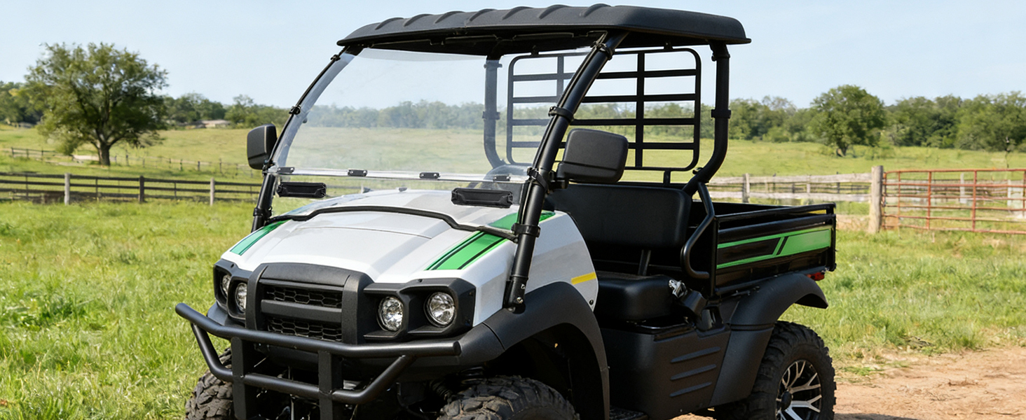 Amazon.com: POKIAUTO Front Full Windshield for Kawasaki Mule SX SE