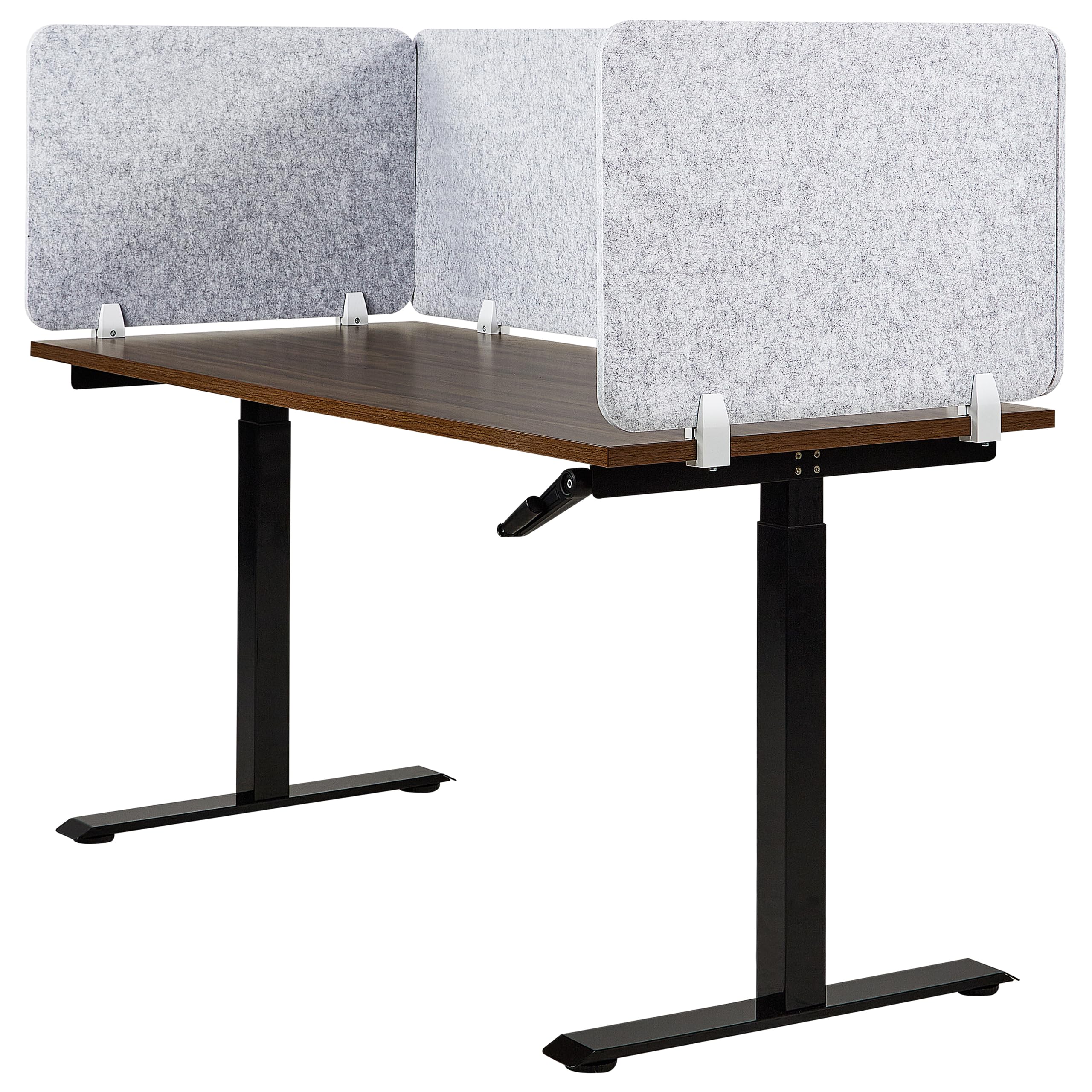 Beliani Panneau Séparateur de Bureau Acoustique et Visuel 160 x 50 cm en Polyester et Matériau Synthétique Gris Foncé Split