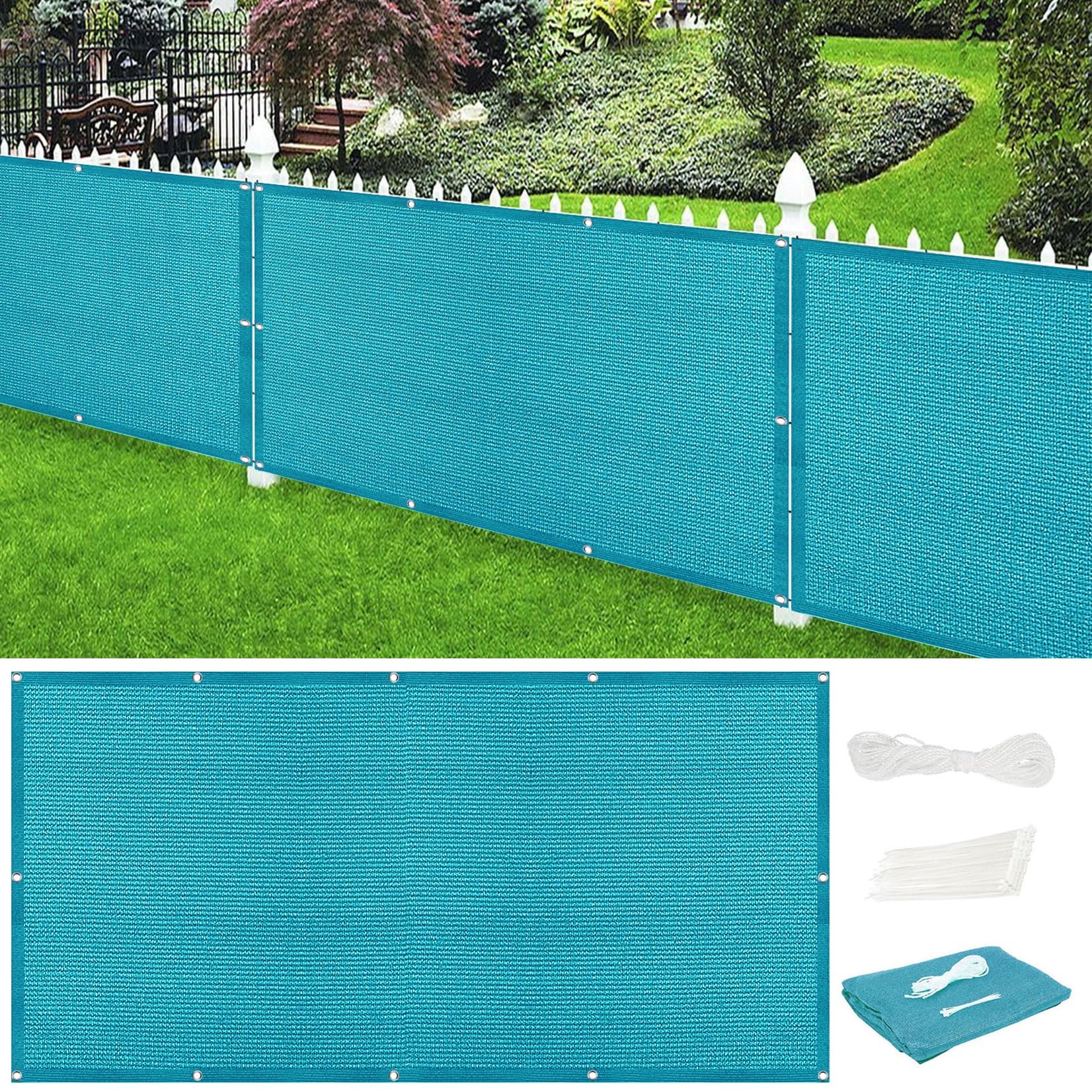 Voile d'ombrage rectangulaire 4x4m bleu ciel pare-soleil avec cordons