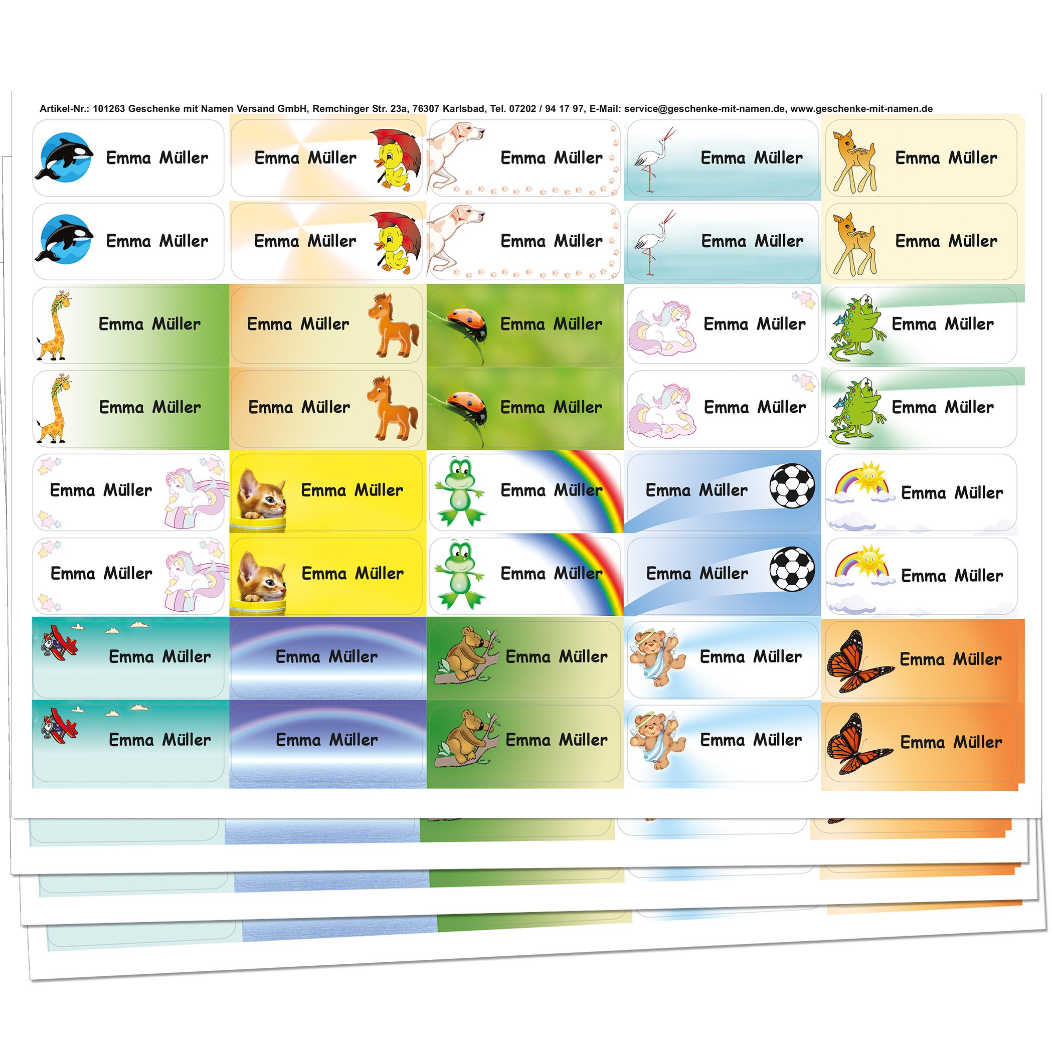Einhorn Adressaufkleber Kinder - 160 Bunte Aufkleber Mit Wunschtext