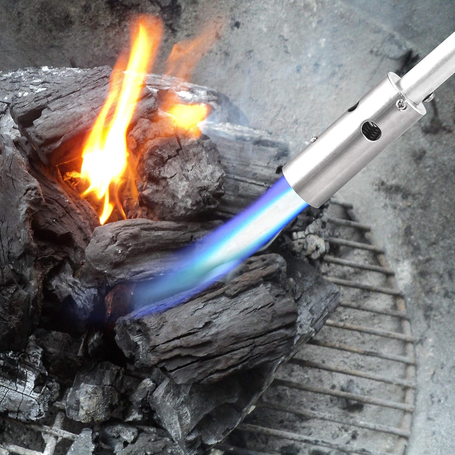 BLUEFIRE 18“ Propane Grill Torch Charcoal Starter,Free Fuel Gas Cylinder Base! Trigger Start Located on Handle, One-Hand Operation. Kamado Green Egg Griller and Barbecue Perfect Accessory! : Patio, Lawn & Garden