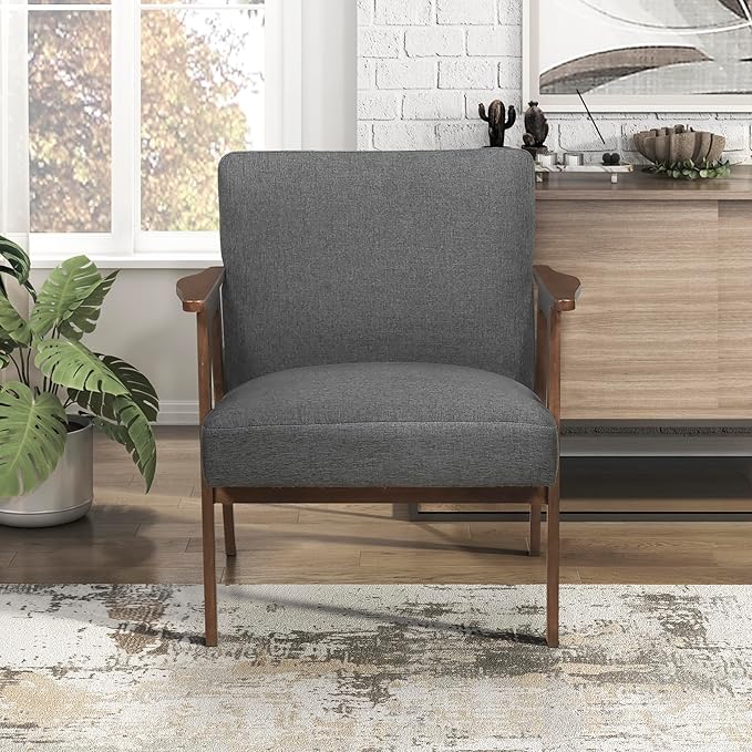 Sillón Lounge Tapizado Color Gris Oscuro miniatura 5