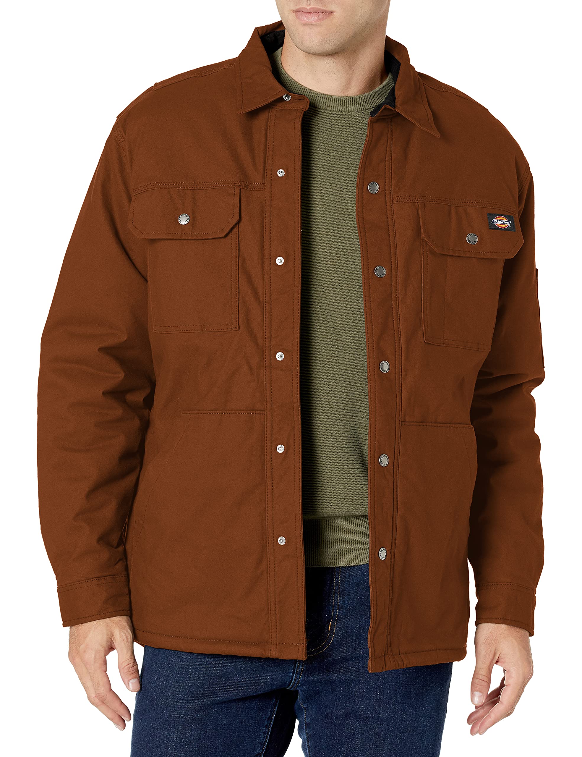 Dickies - Outerwear for Men, Flex Duck Shirt Jacket, Water Repelling Technology, Timber, M
