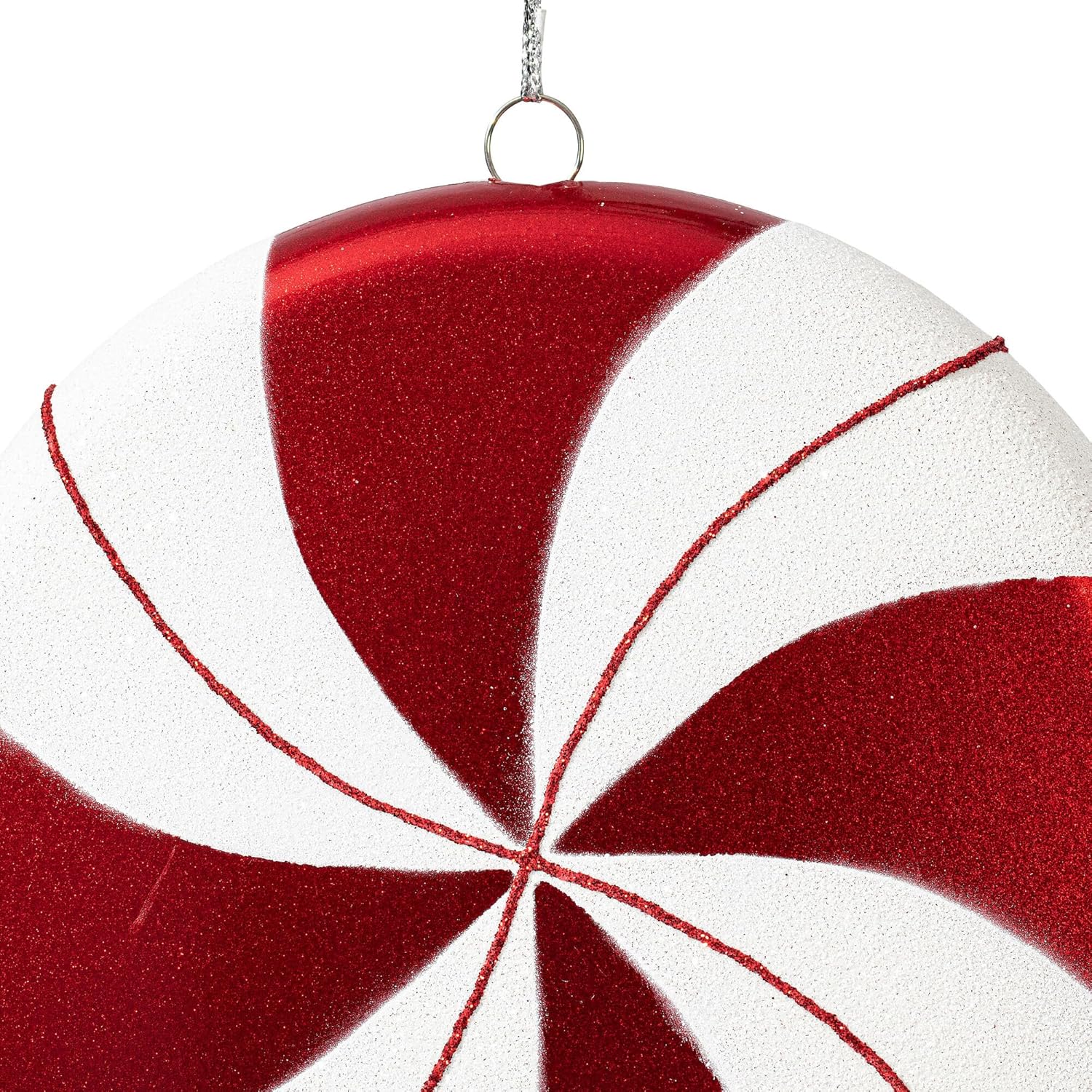 Vickerman 6" Teal-White Swirl Flat Candy Christmas Ornament