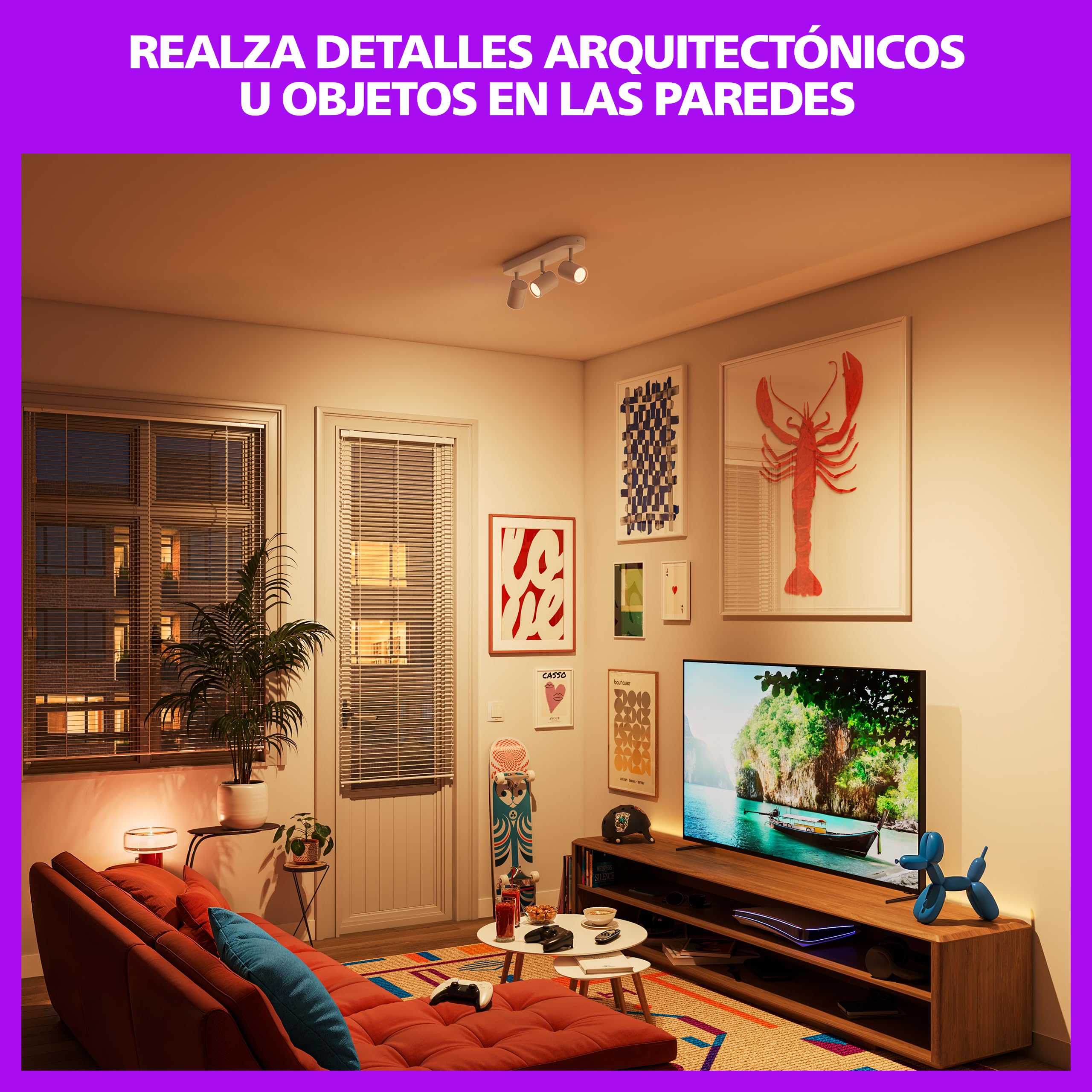 Philips Smart Lighting Foco GU10, 3 Uds., Blanco