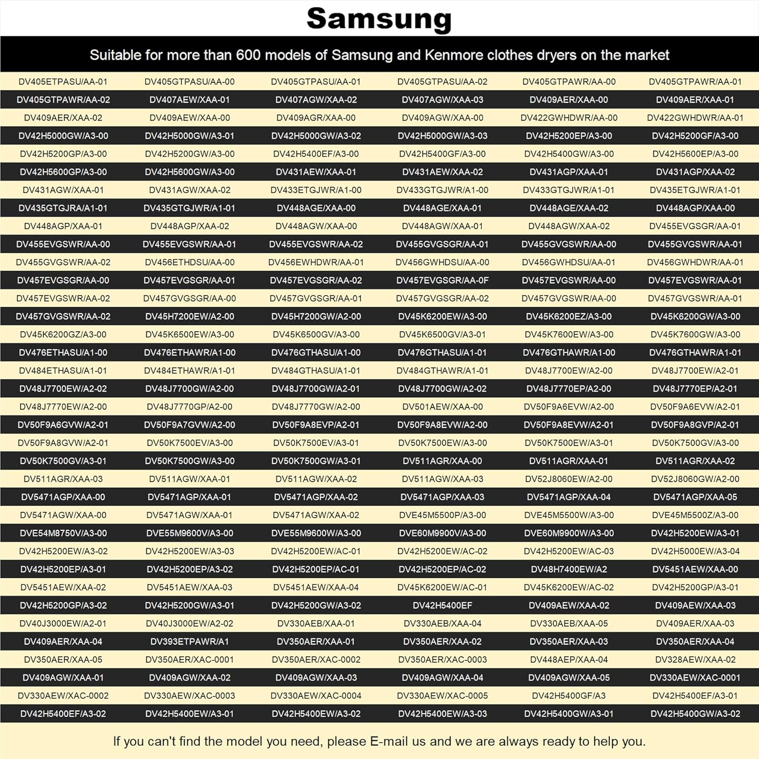 UPGRADED For Sam-Sung Dryer Repair Kit includes DC97-16782A Dryer Roller, DC93-00634A Idler Pulley, 6602-001655 Belt Replacement for Samsung Dryer dv42h5000ew/a3 By WFRWFR 7,8,9 Fit Model - Image 8