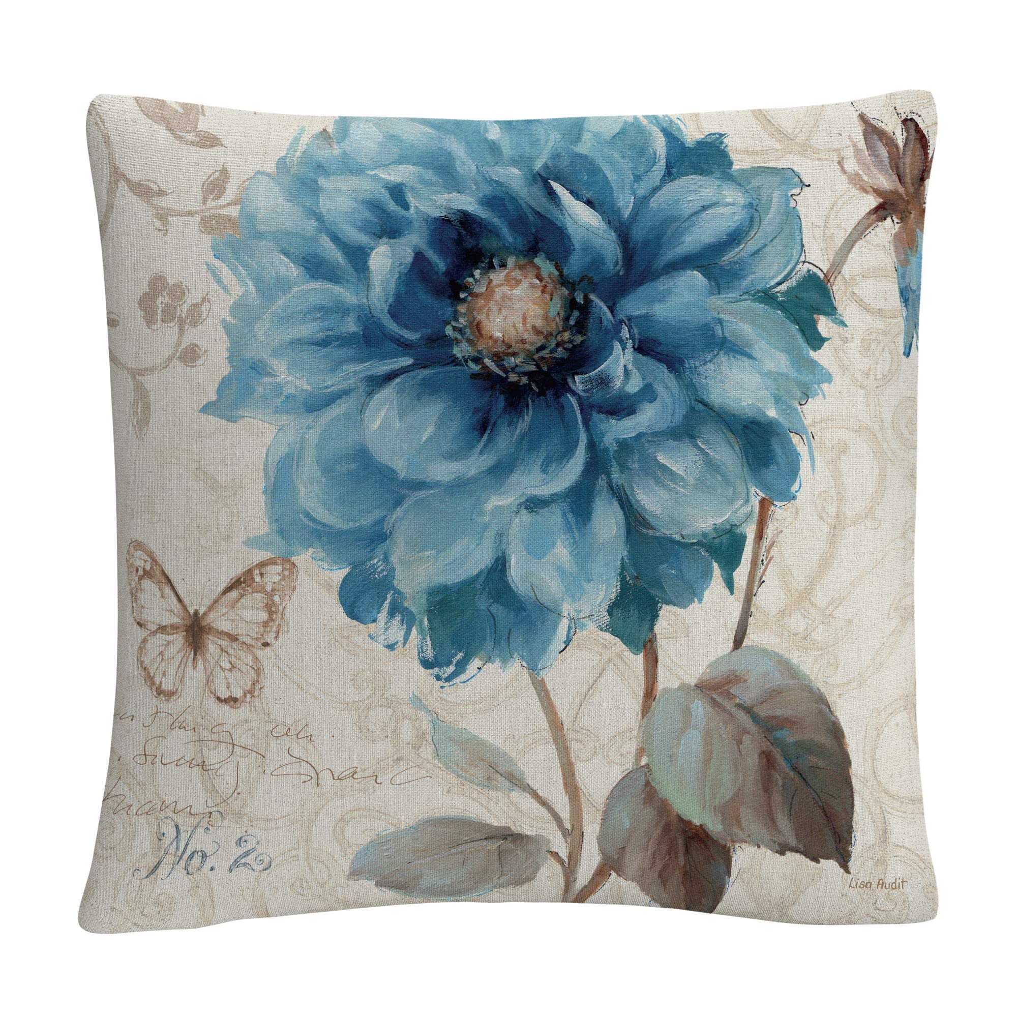 Trademark Fine Art A Blue Note II by Lisa Audit 16x16 Decorative Throw Pillow