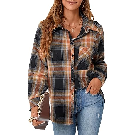 Womens Long Sleeve Shirts: Cozy Flannel Plaid Tops for Comfort and Style