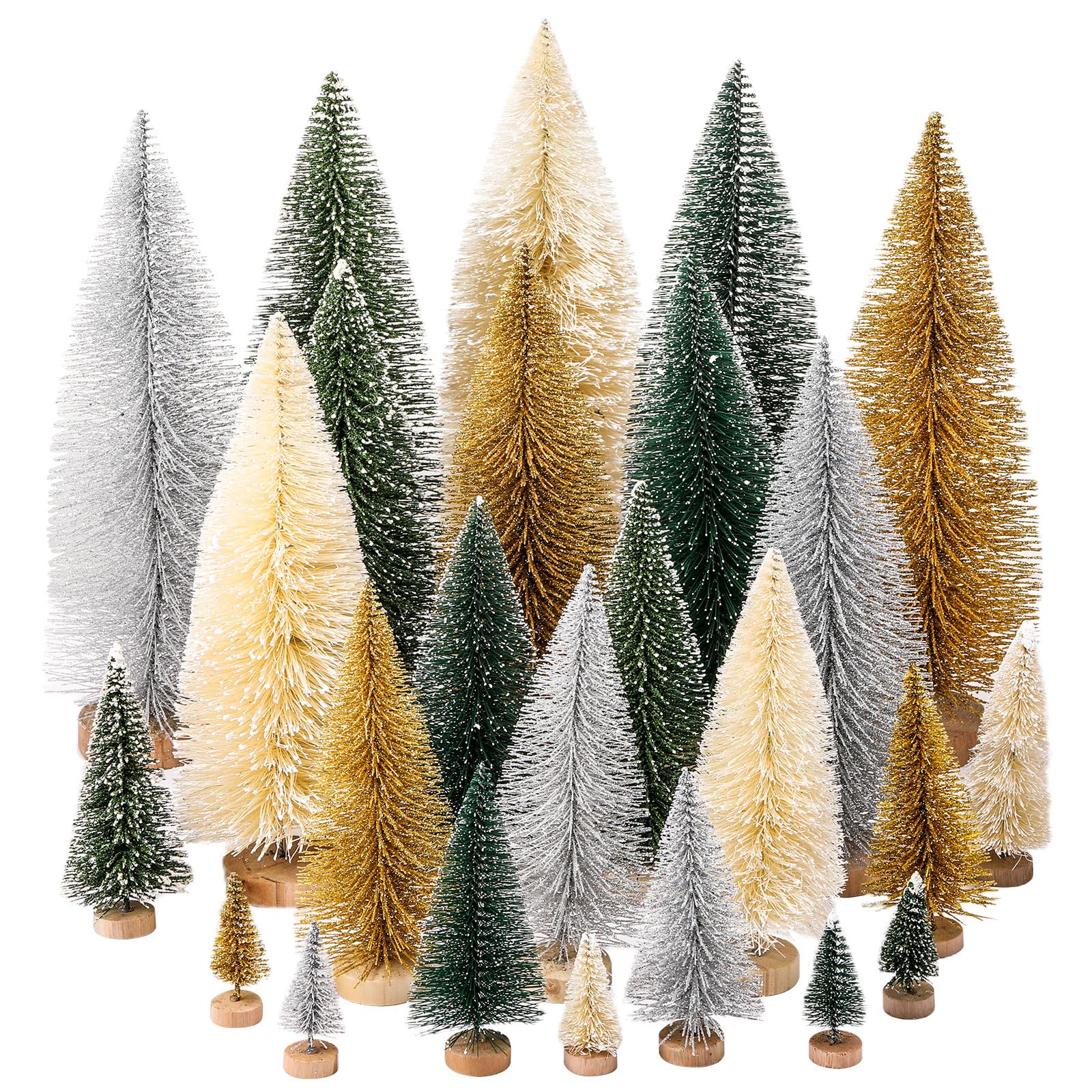 Geetery 25 Pcs Mini Christmas Trees